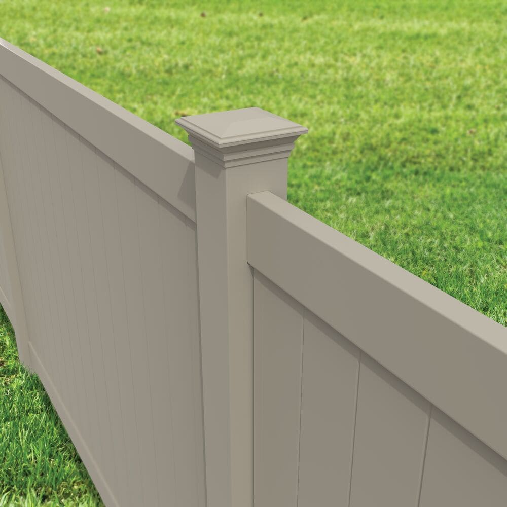 Freedom 5-in W x 5-in L Khaki Vinyl Fence Post Top- Fits Common Post Measurement: 5-in x 5-in