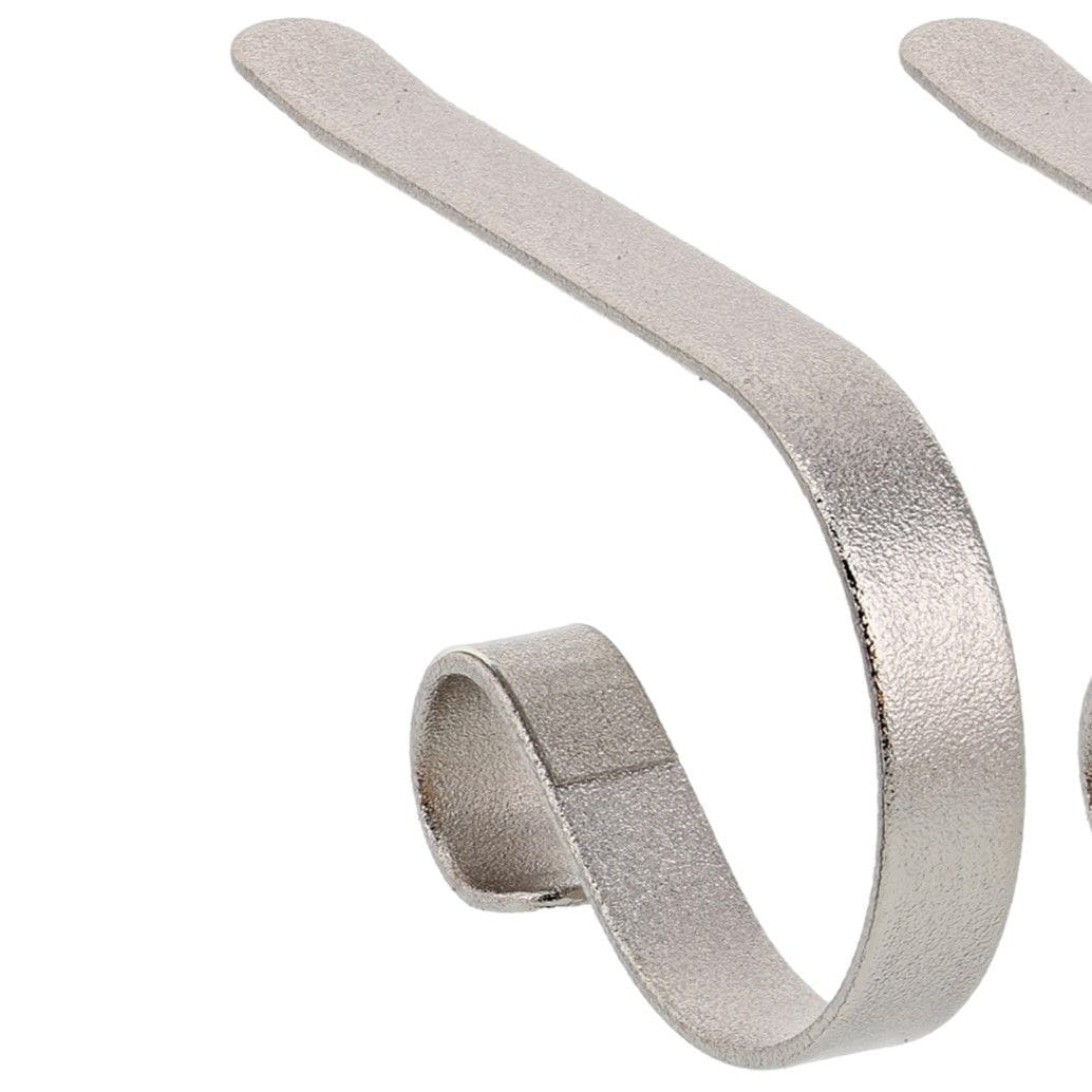 Silver Adjustable Metal MantleClip Stocking Holders, 4 Pack
