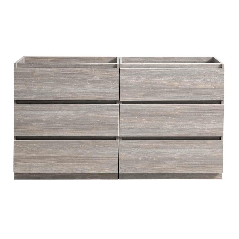 Fresca FCB93-3636MGO-D Lazzaro 72-in Gray Wood - 2 PCS Bathroom Vanity Base Cabinet without Top