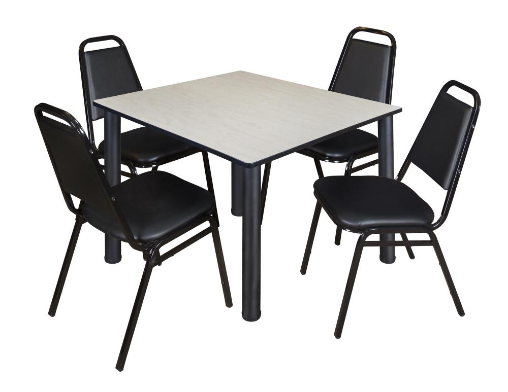 Regency TB4848PLBPBK29BK Breakroom Off-white 4-Person Training Table (48-in W x 29-in H)