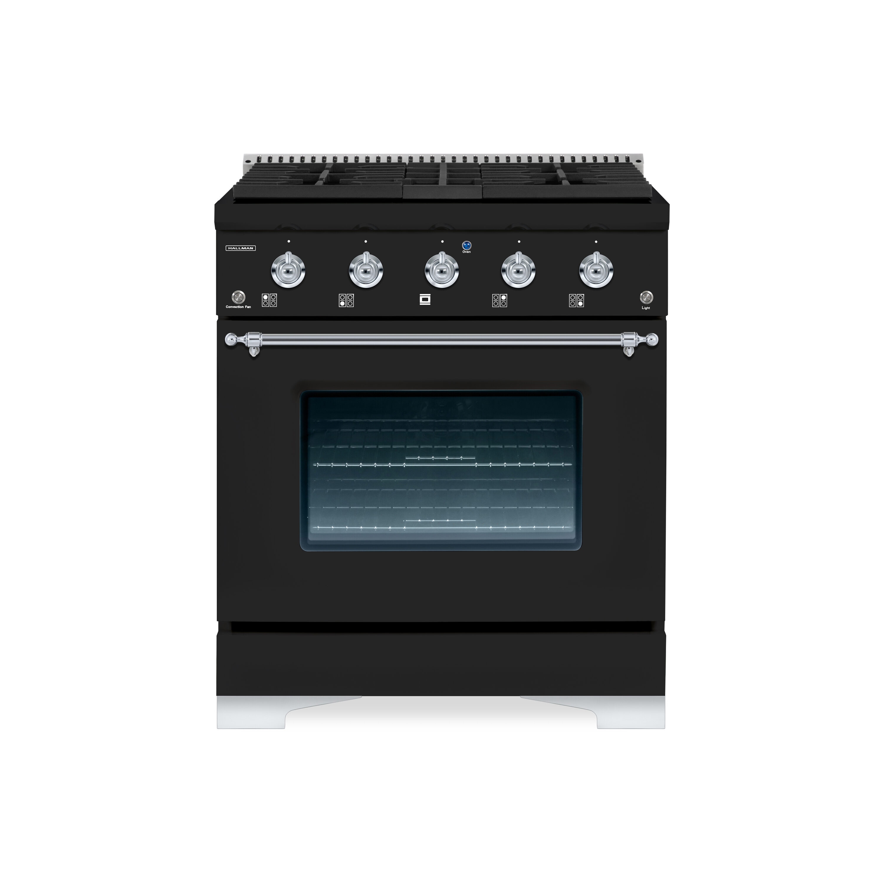 Hallman HCLRG30CMMG Classico 30-in 4 burners 4.2-cu ft Convection Oven Freestanding Natural Gas Range ( Matte Graphite )