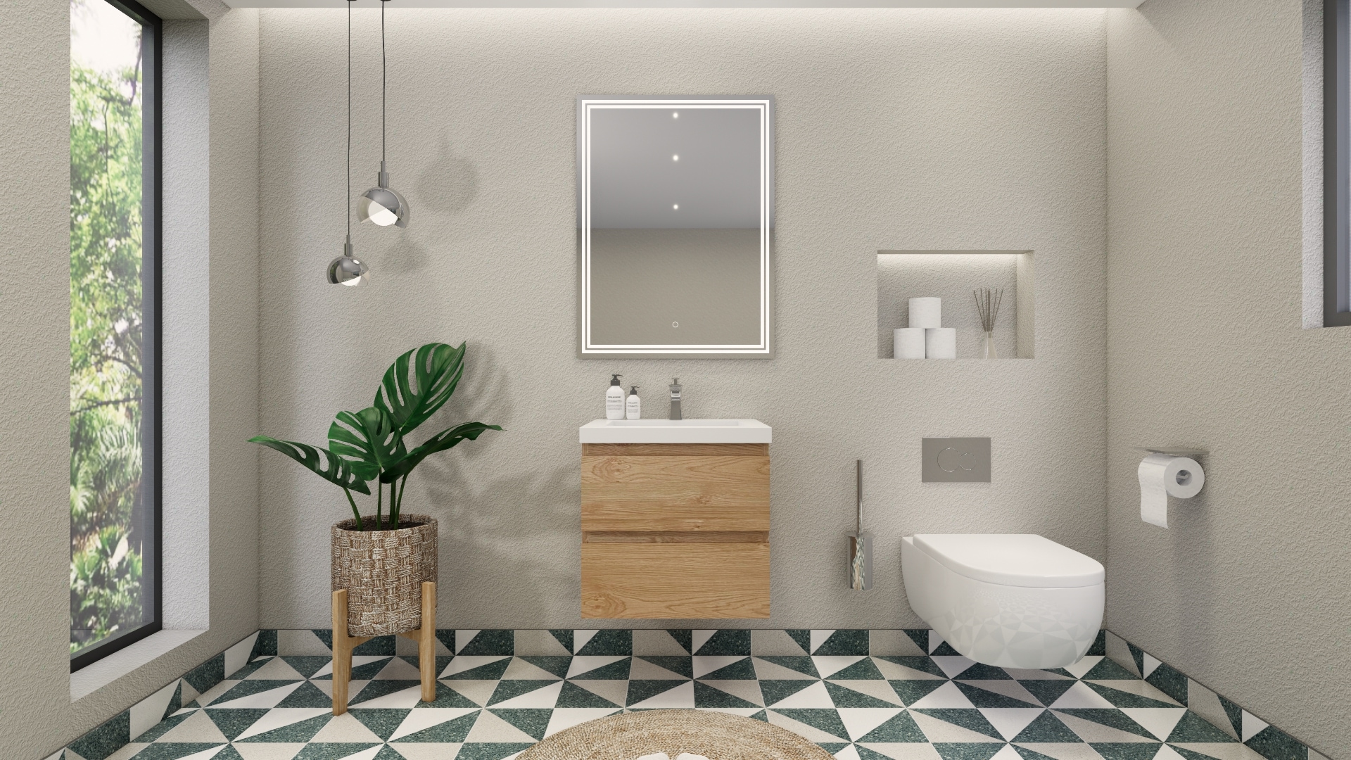 Moreno Bath MOB24-EO Moreno Bohemia 24-in England oak Single sink Floating Bathroom Vanity with Pure white Acrylic Top