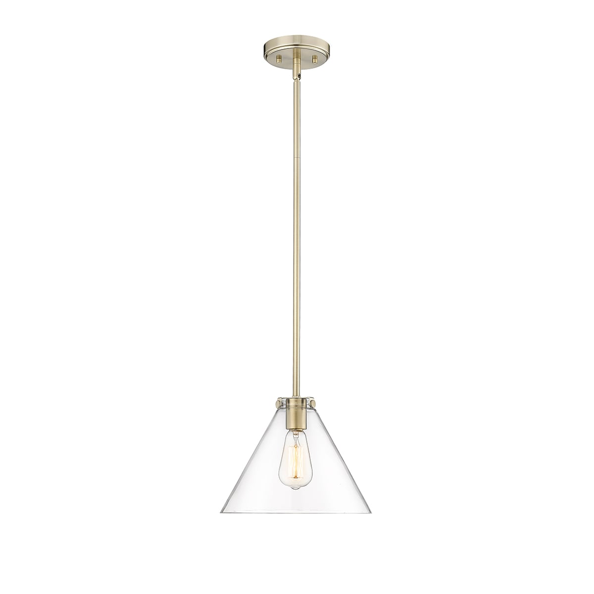 Aliza Modern Gold Clear Glass Cone Pendant Light
