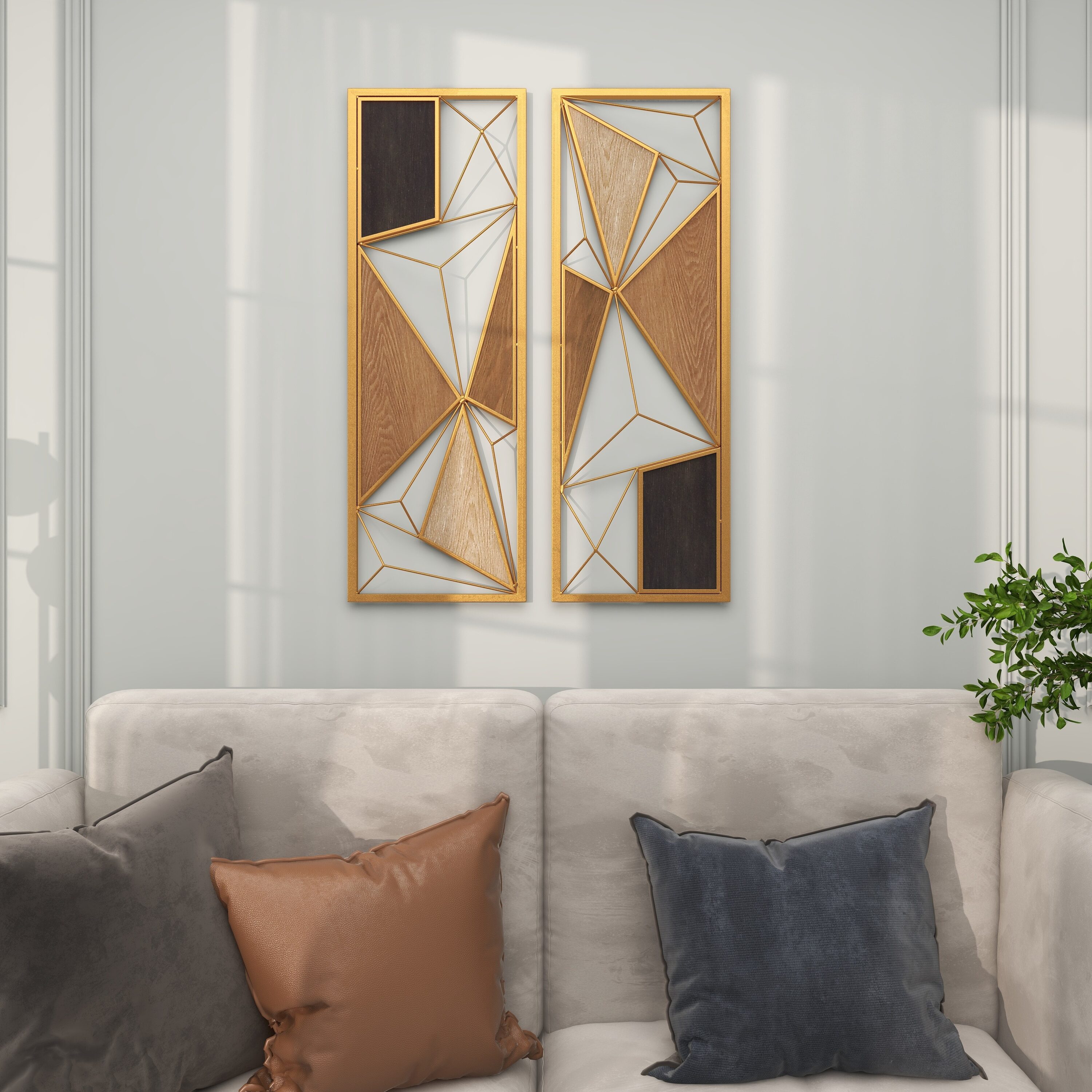 CosmoLiving by Cosmopolitan 98732 12-Inches W x 35-Inches H Metal Minimalist Abstract Wall sculpture