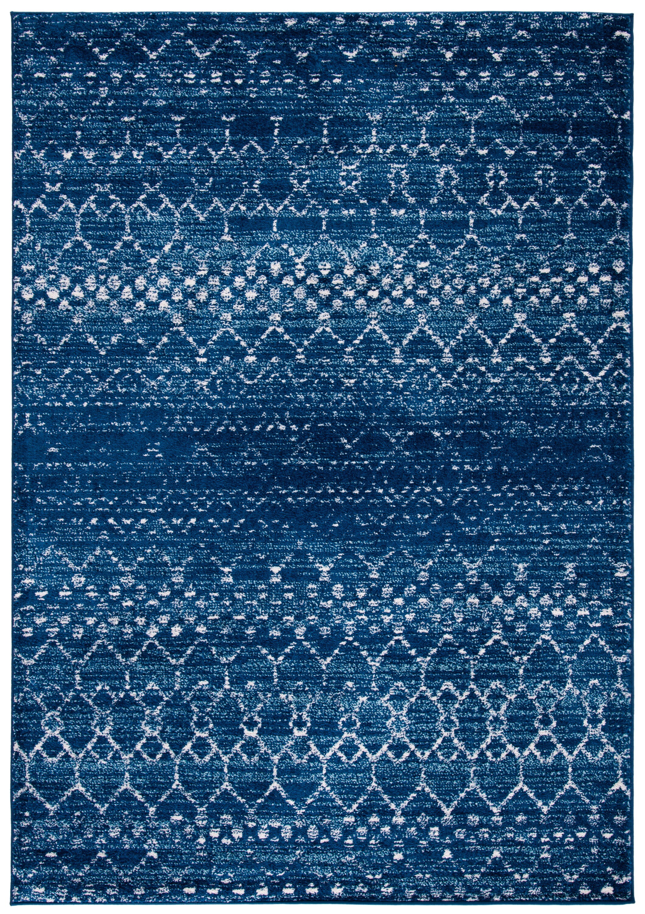 Safavieh Tulum Belen 5 X 8 Blue/Ivory Indoor Abstract Moroccan Area Rug ...