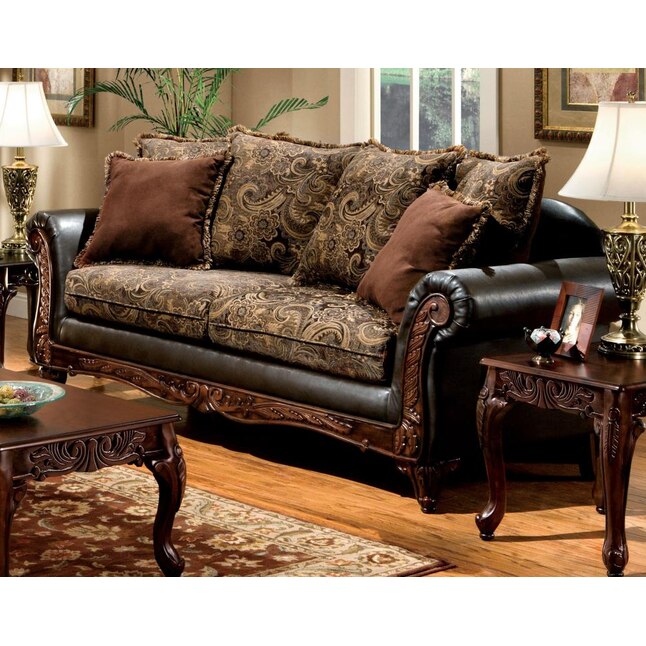 Faux Leather Sofa In The Couches Sofas, Throw Pillows For Espresso Leather Couch