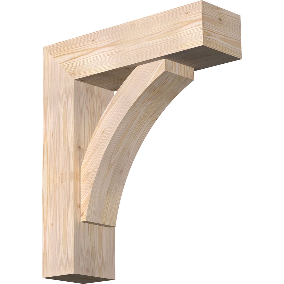 Ekena Millwork 1464179 Thorton block smooth bracket with offset brace 7-1/2-in x 26-in x 30-in Douglas fir Brown Wood Standard bracket