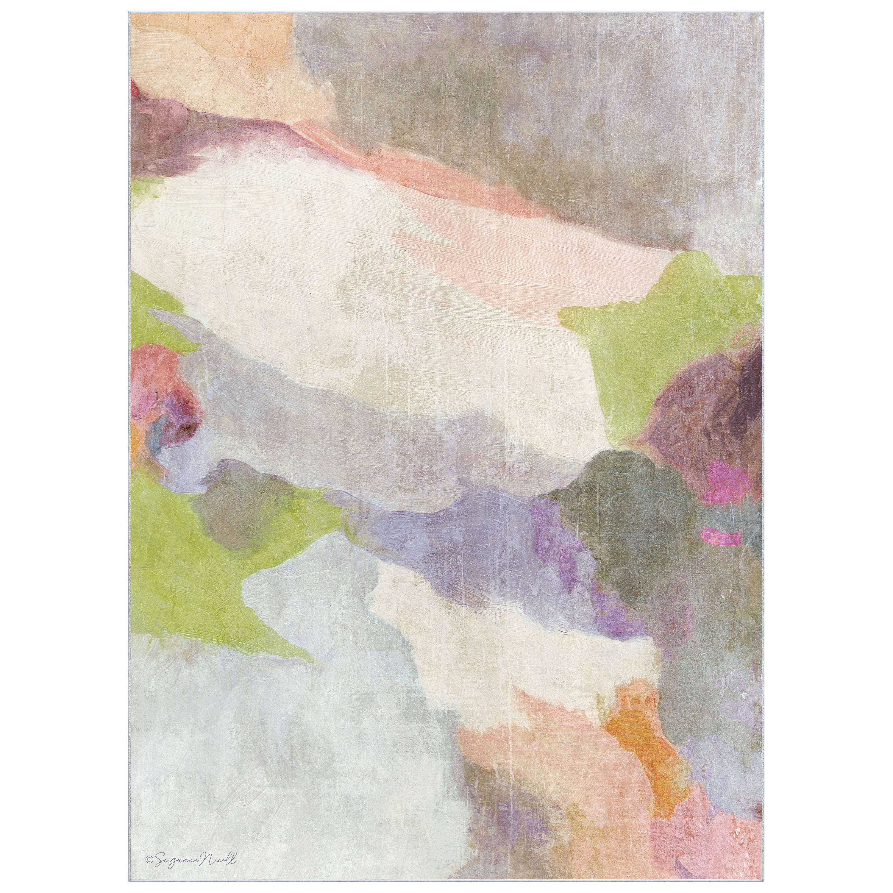 Empire Art Direct TDA-IC604-0810C2 8 x 10 (ft) Polyester Multi-Colored, Pink, Green, Purple Rectangular Indoor Abstract Area rug