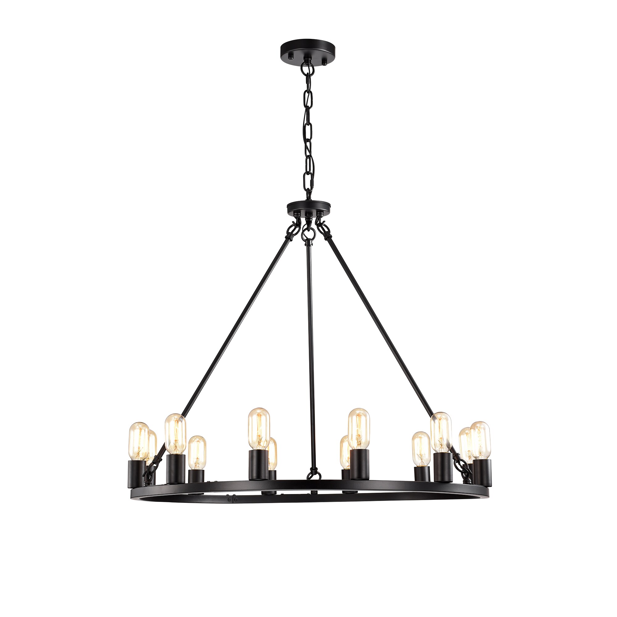 Home Accessories Inc PD001/12MB 12 -Light Black Modern/contemporary For Use in Bedrooms, Dining Rooms, Foyers, Kitchens, Living Rooms Chandelier