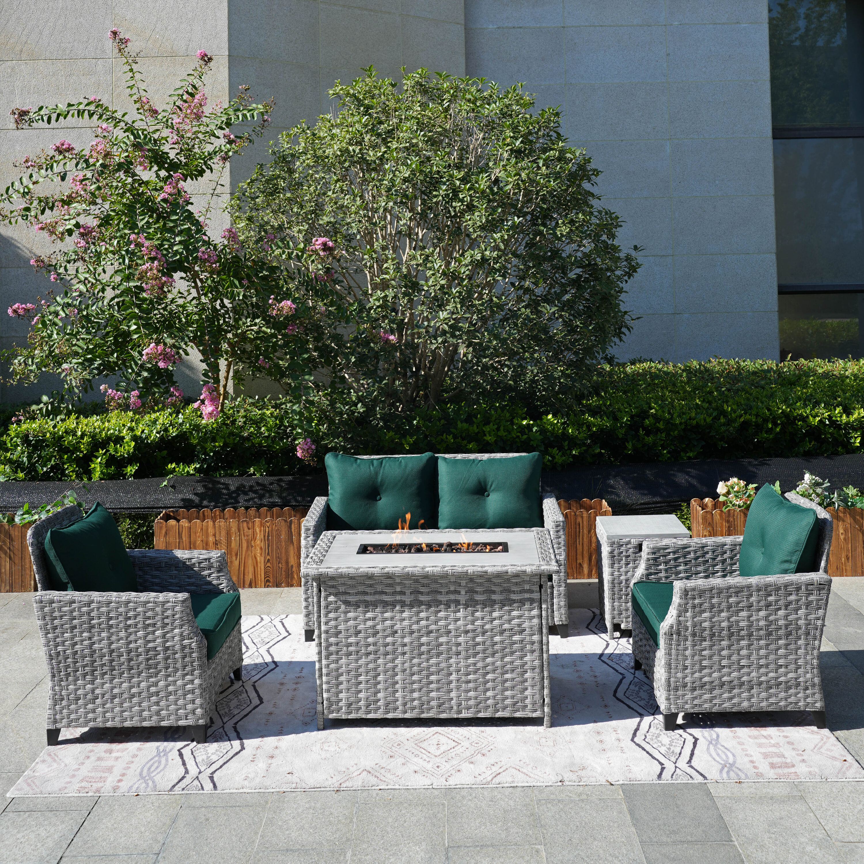 Moda Furnishings PAF-1801-H-GREEN Patio-Conversation-Sets - View #4