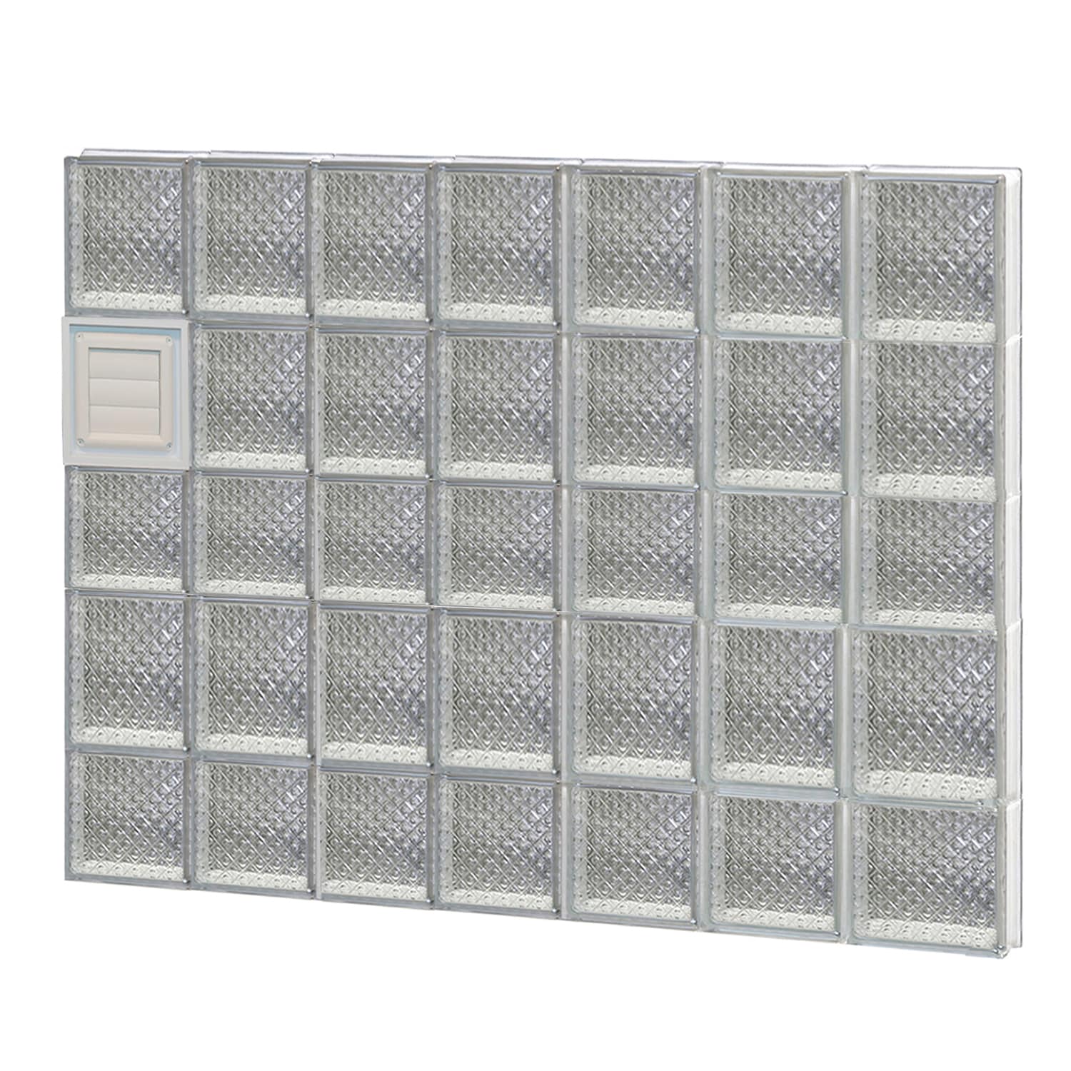 REDI2SET D4236DP Diamond Glass 40-1/4-in x 34-3/4-in Frameless Replacement Dryer vent Glass Block Window