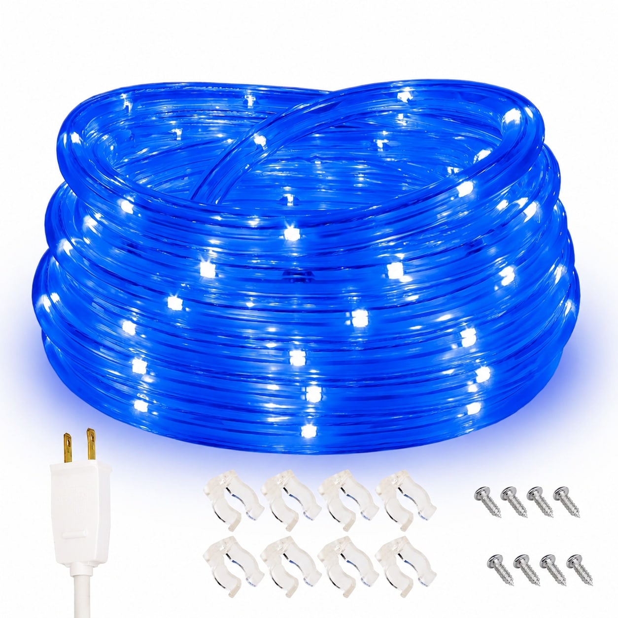 Vrbgify  16Ft Blue Waterproof Rope Light Strip Indoor Outdoor Flexible Connectable LED Mood Lighting for Home Patio Garden Party Decoration