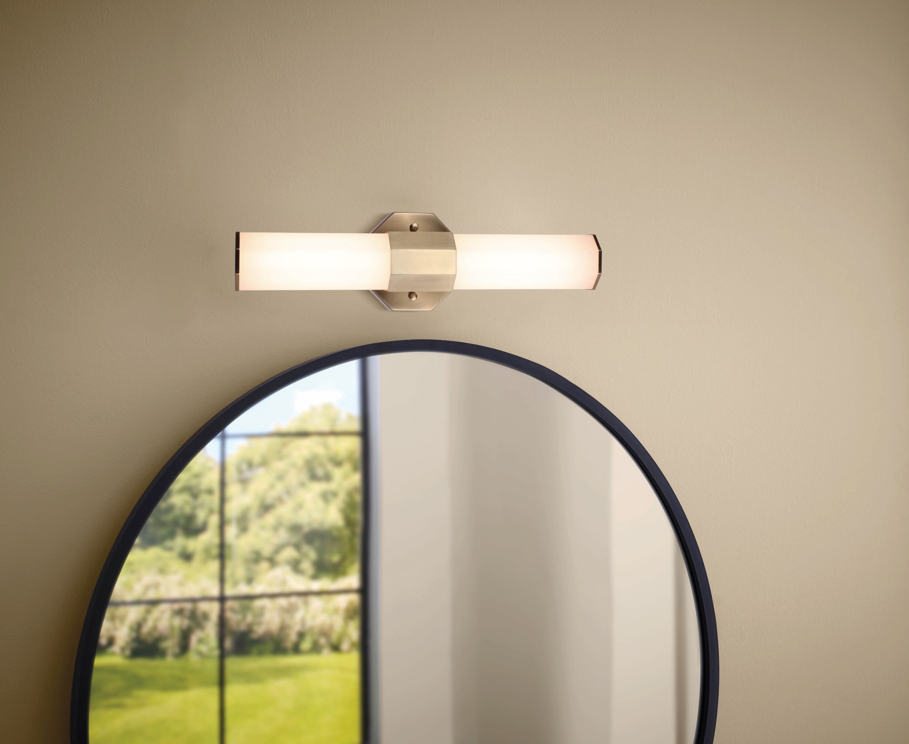 allen + roth Bisbee 4.1-in 2 -Light Brushed Gold Integrated LED Modern/contemporary Vanity light