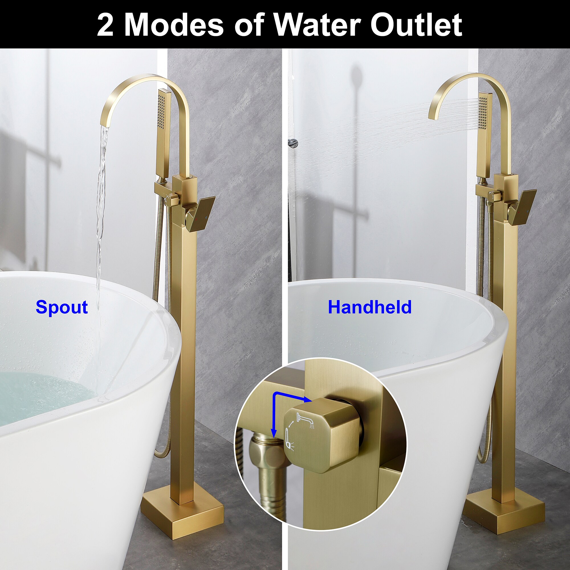 WELLFOR SPA-18007BG Roman-Tub-Faucets - View #4