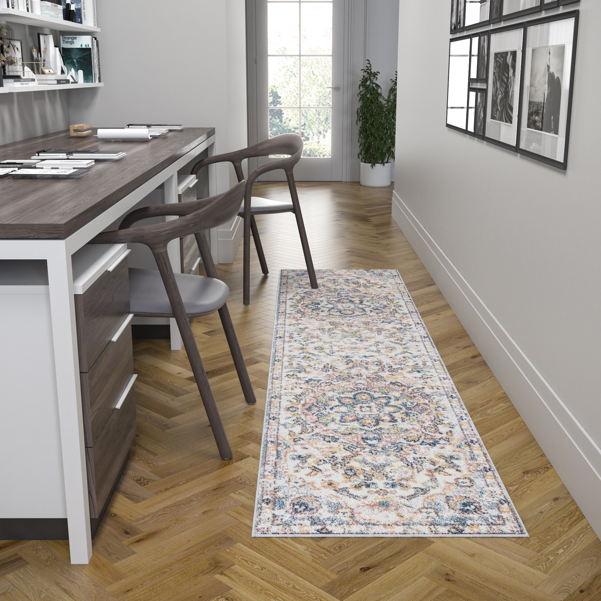 Tayse REI1200 2X8 Reina 2 x 8 (ft) Loomed Polypropylene Cream Rectangular Indoor Runner rug