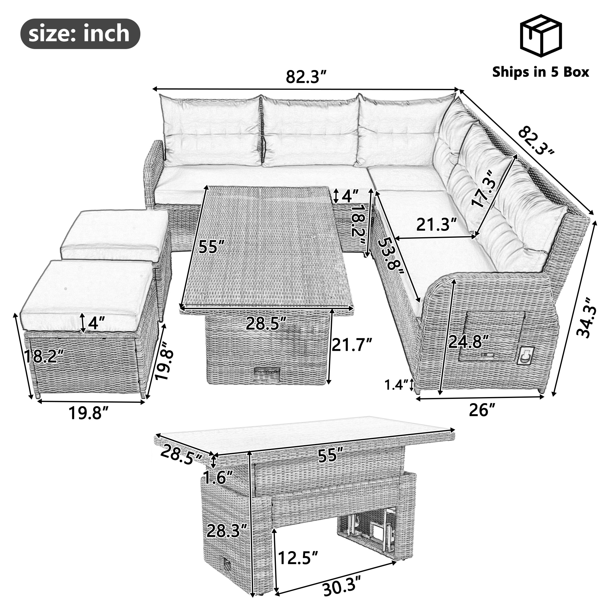 Maocao Hoom SH00120A Patio-Conversation-Sets - View #3