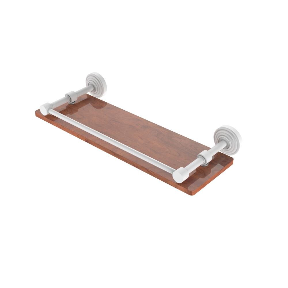 Allied Brass WP-1-16-GAL-IRW-WHM Waverly Place Matte White Wall mount Bathroom Shelf ( 16-in x 3-in x 5-in )