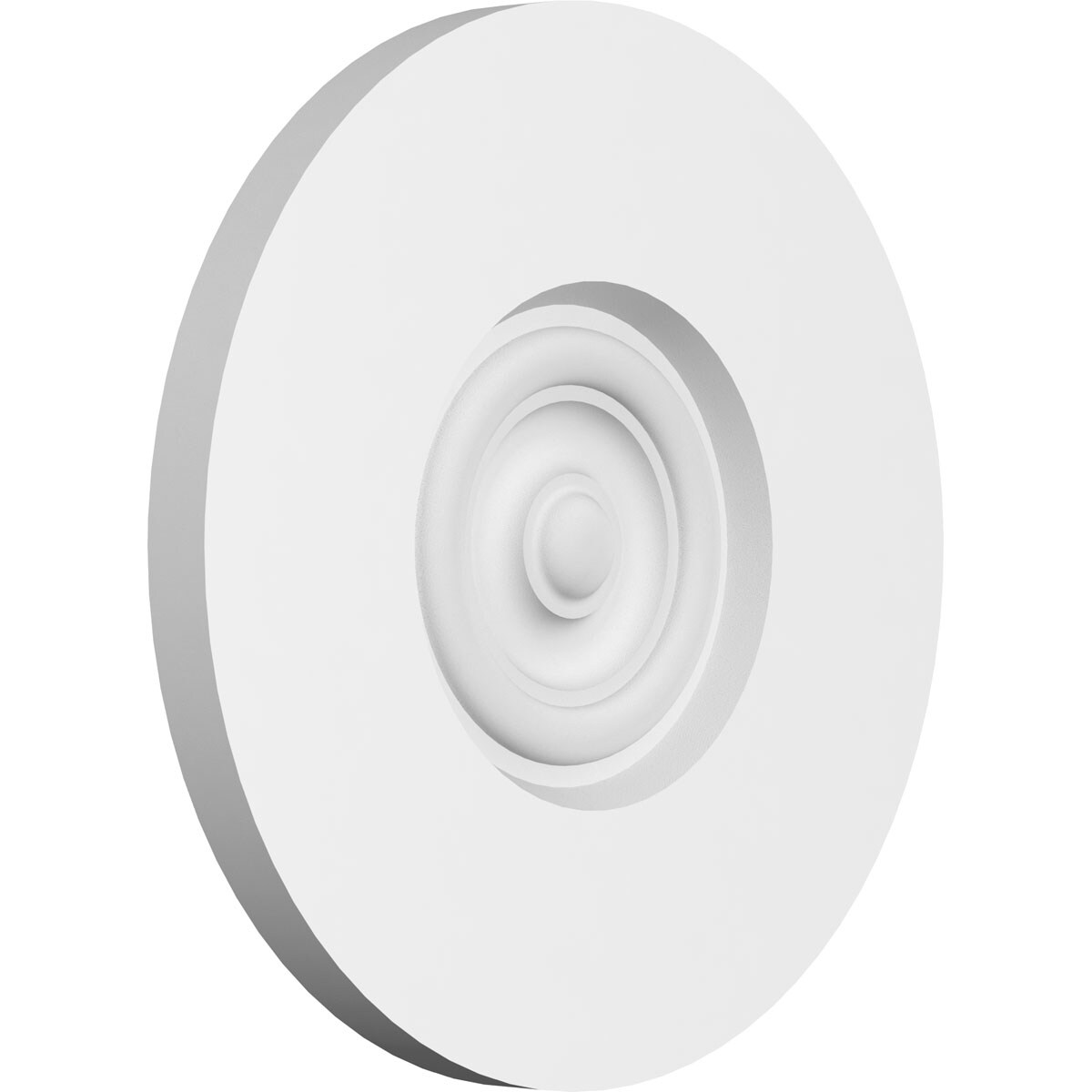 Ekena Millwork ROSP070X070X050GRY02 Standard Grayson Bullseye with Square Edge Bullseye 7-in x 7-in Round Unfinished PVC Rosette