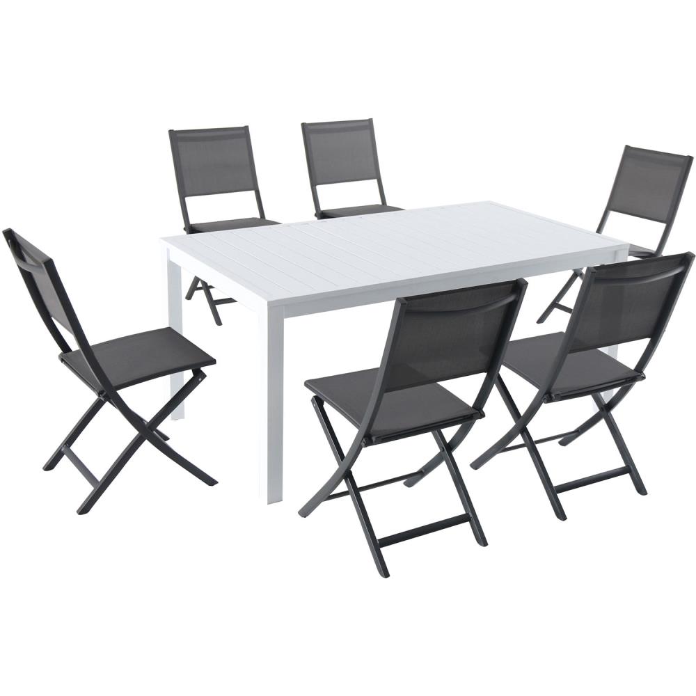 Hanover DELDNS7PCFD-WG Del Mar 7-Piece Gray Patio Dining Set with Gray