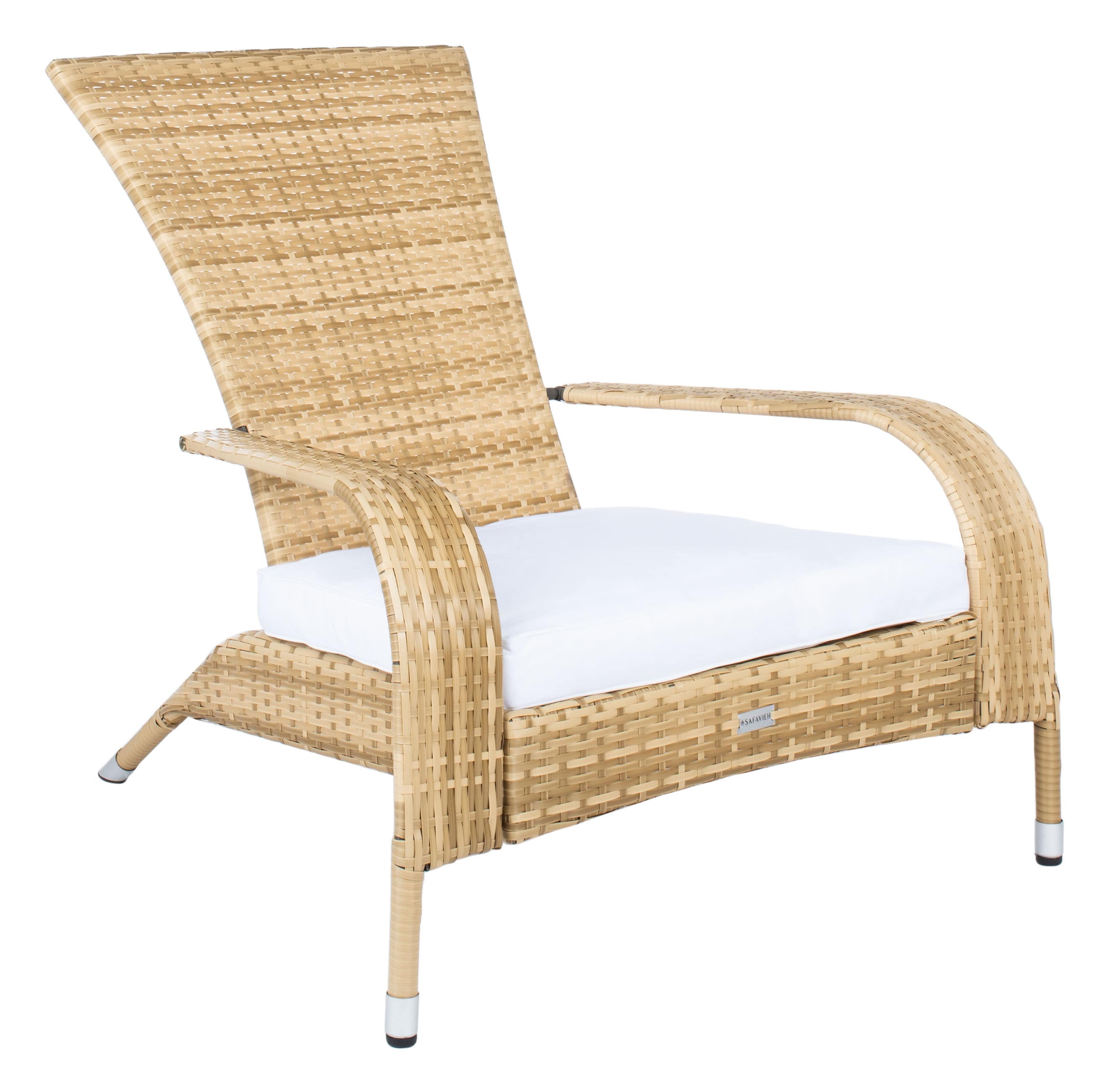 Safavieh PAT7719D Edna 3 -Piece Rattan Patio Conversation Set with White SAFAVIEH Cushions