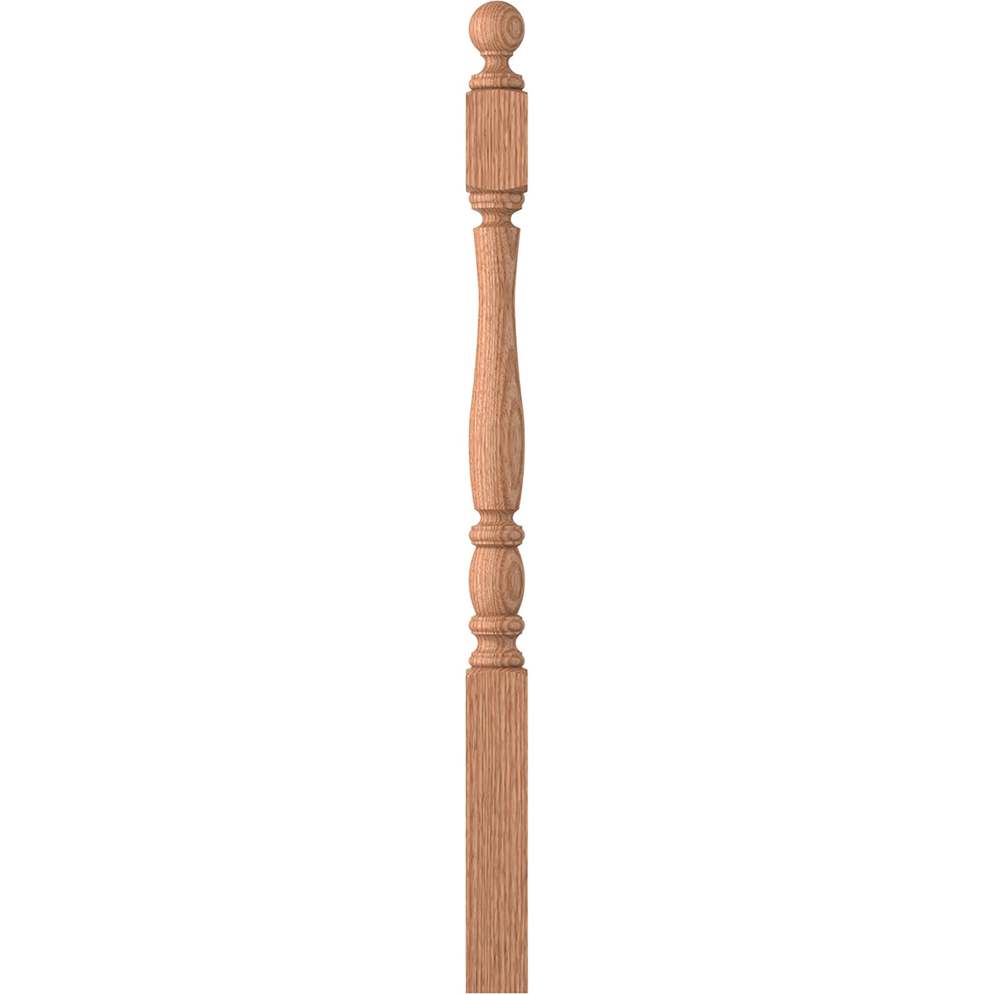 L.J. Smith Stair Systems LJP-3240BT-O LaSalle 3-in x 47.6875-in Unfinished Red oak Starting Stair Newel Post