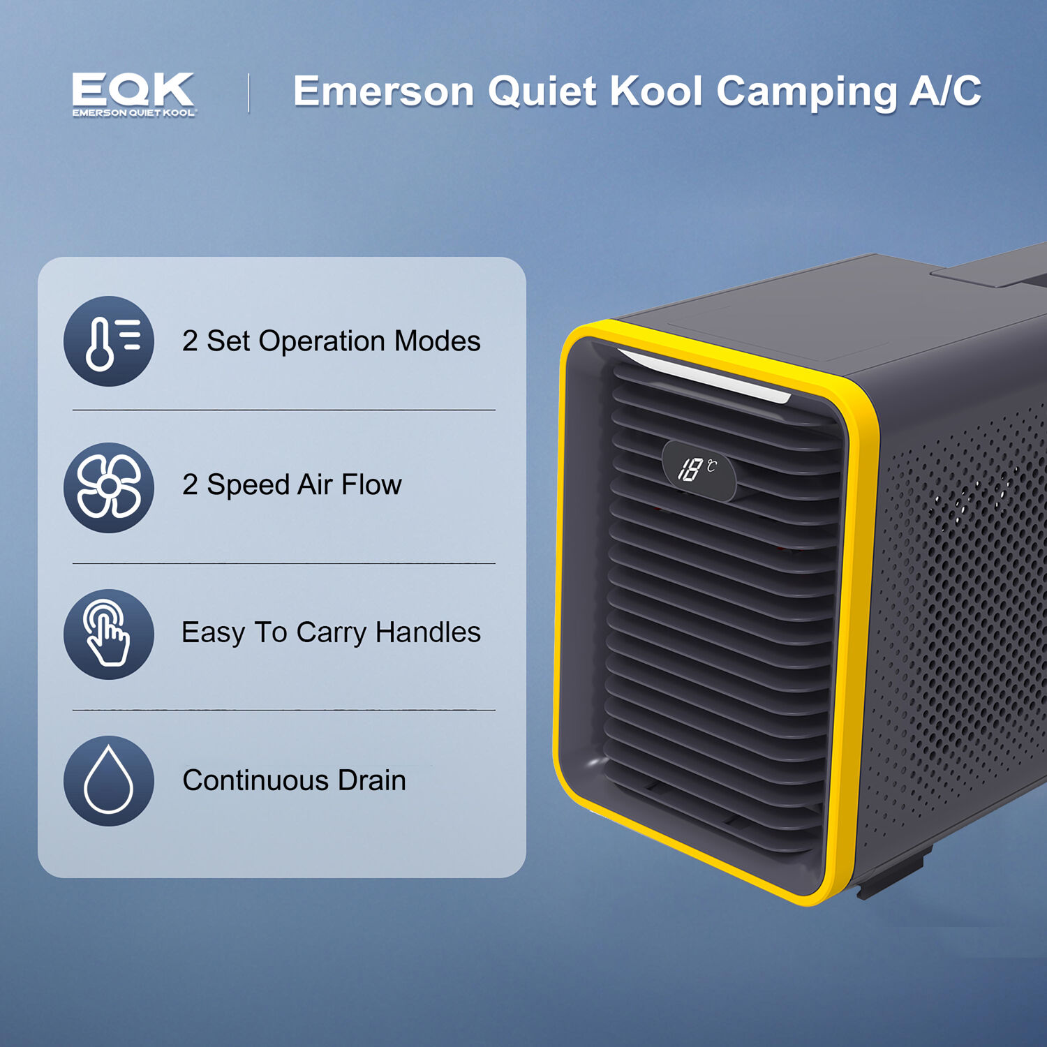 Emerson Quiet Kool 1499-BTU DOE (110-Volt) Black Vented Portable Air Conditioner Cools 100-sq ft EAP02 Sansujyuku sansujyuku.com