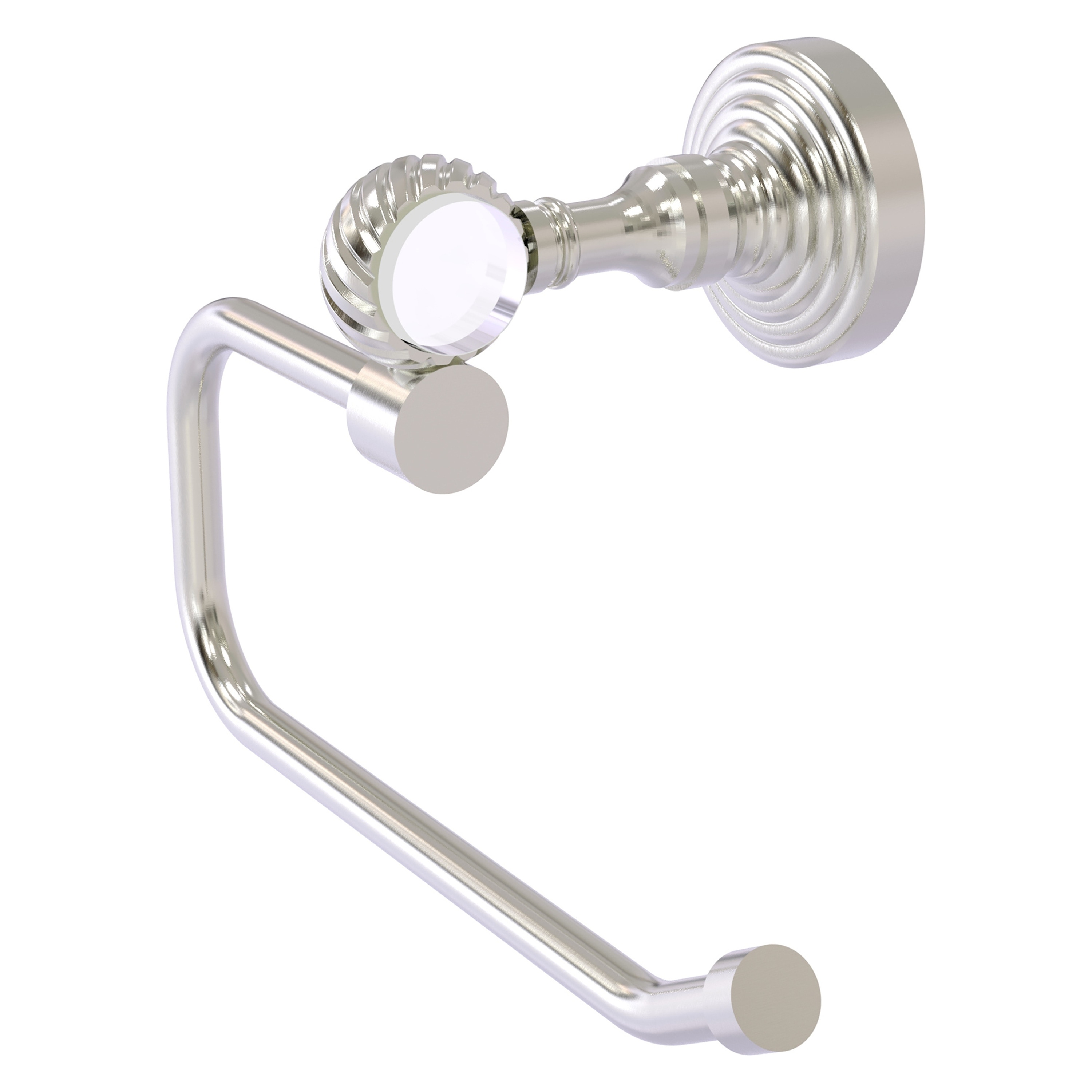Allied Brass PG-24ET-SN Pacific Grove Satin Nickel Wall mount Single post Toilet Paper Holder 1 -Rolls with Storage