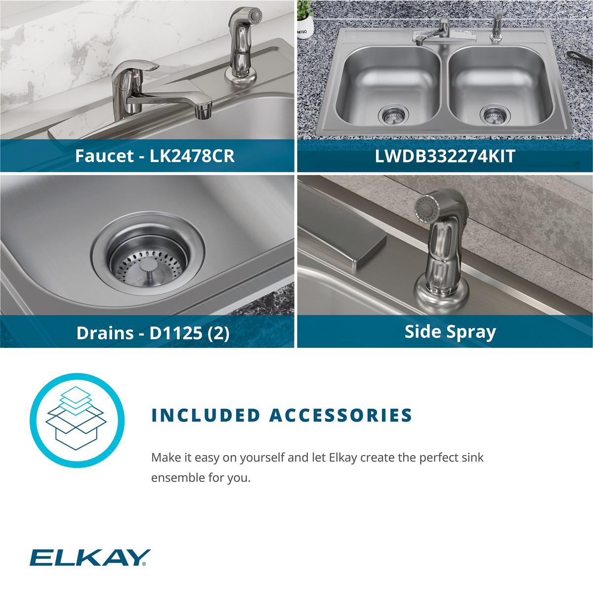 Elkay LWDB332274KIT Kitchen-Sinks - View #12