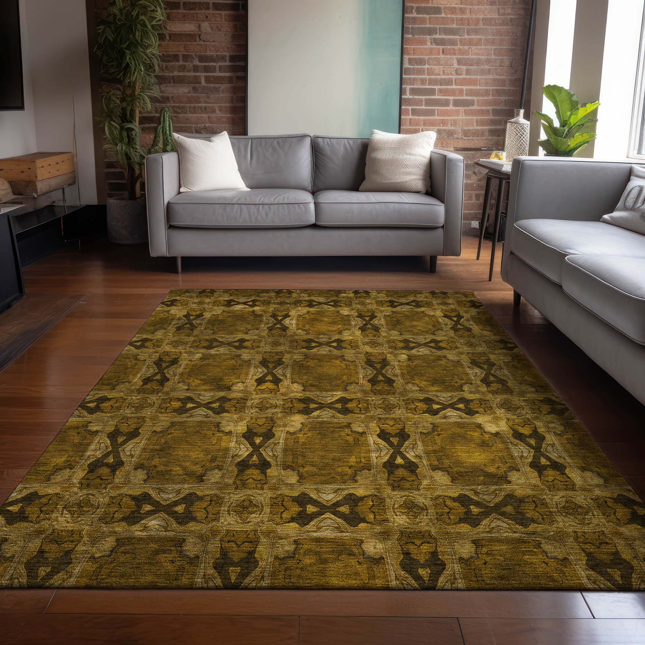 Addison Rugs ACN564CH30X46 Chantille ACN564CH 2 x 3 (ft) Polyester Chocolate Rectangular Indoor/Outdoor Abstract Machine washable Area rug