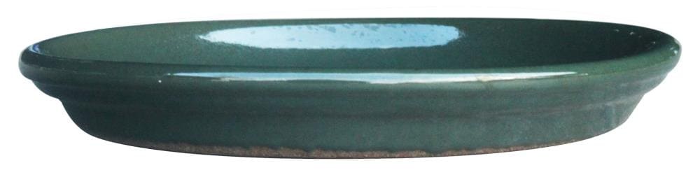 allen + roth GO2025-108 8.85-in Midnight Green Glazed ceramic Plant Saucer