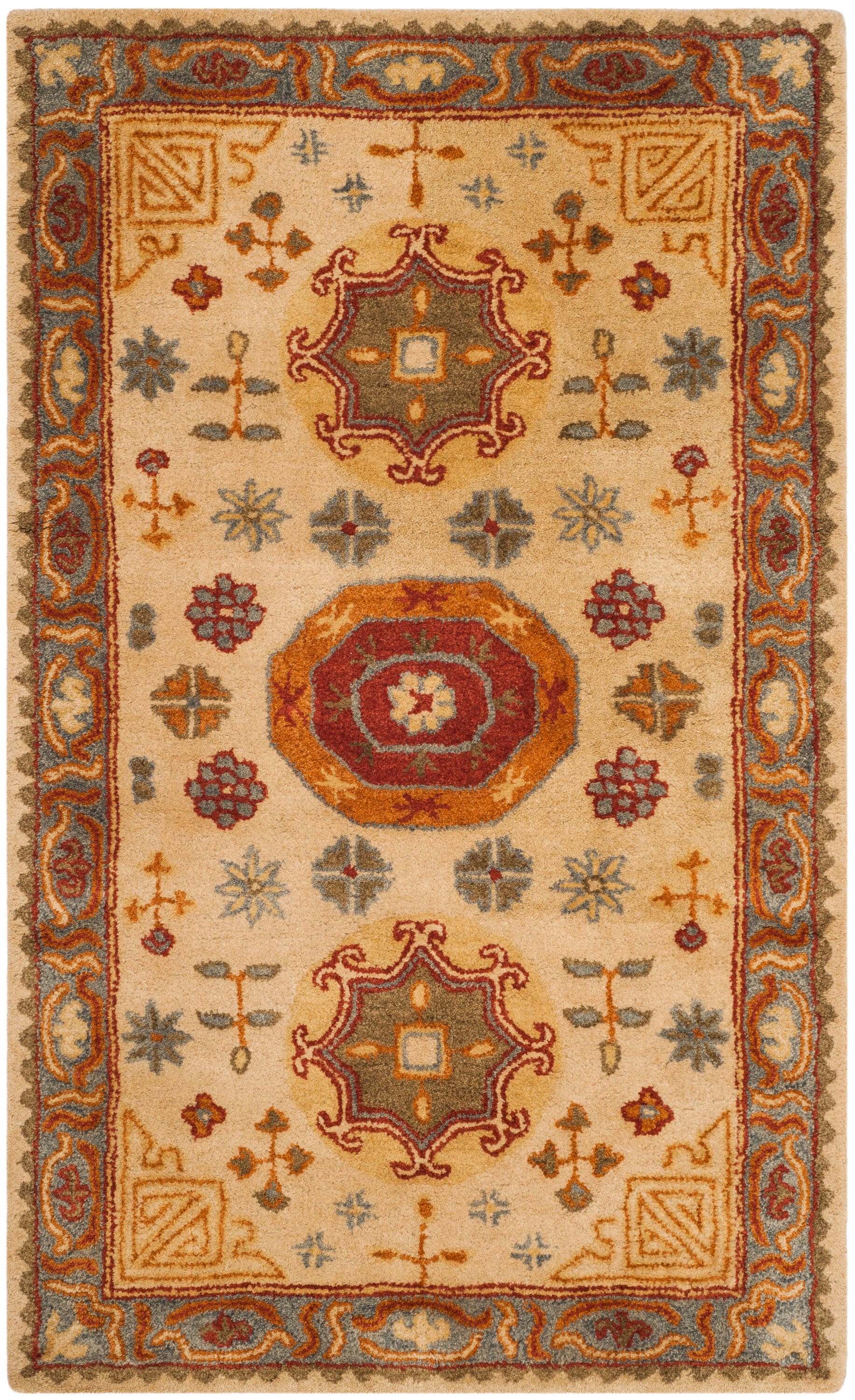 Luxe Heritage Hand-Tufted Blue Wool 3' x 5' Area Rug