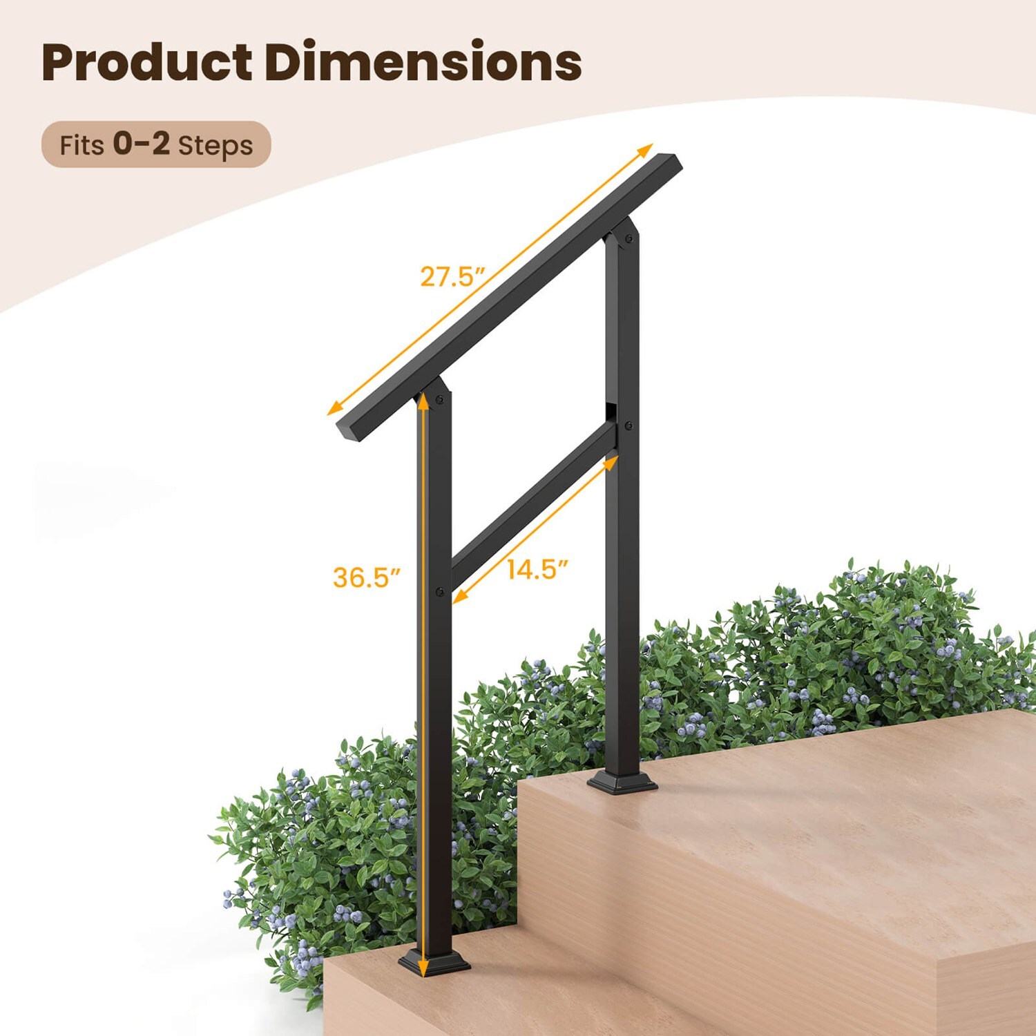 Costway CSHY002525 Interior-Stairpart-Railing - View #3