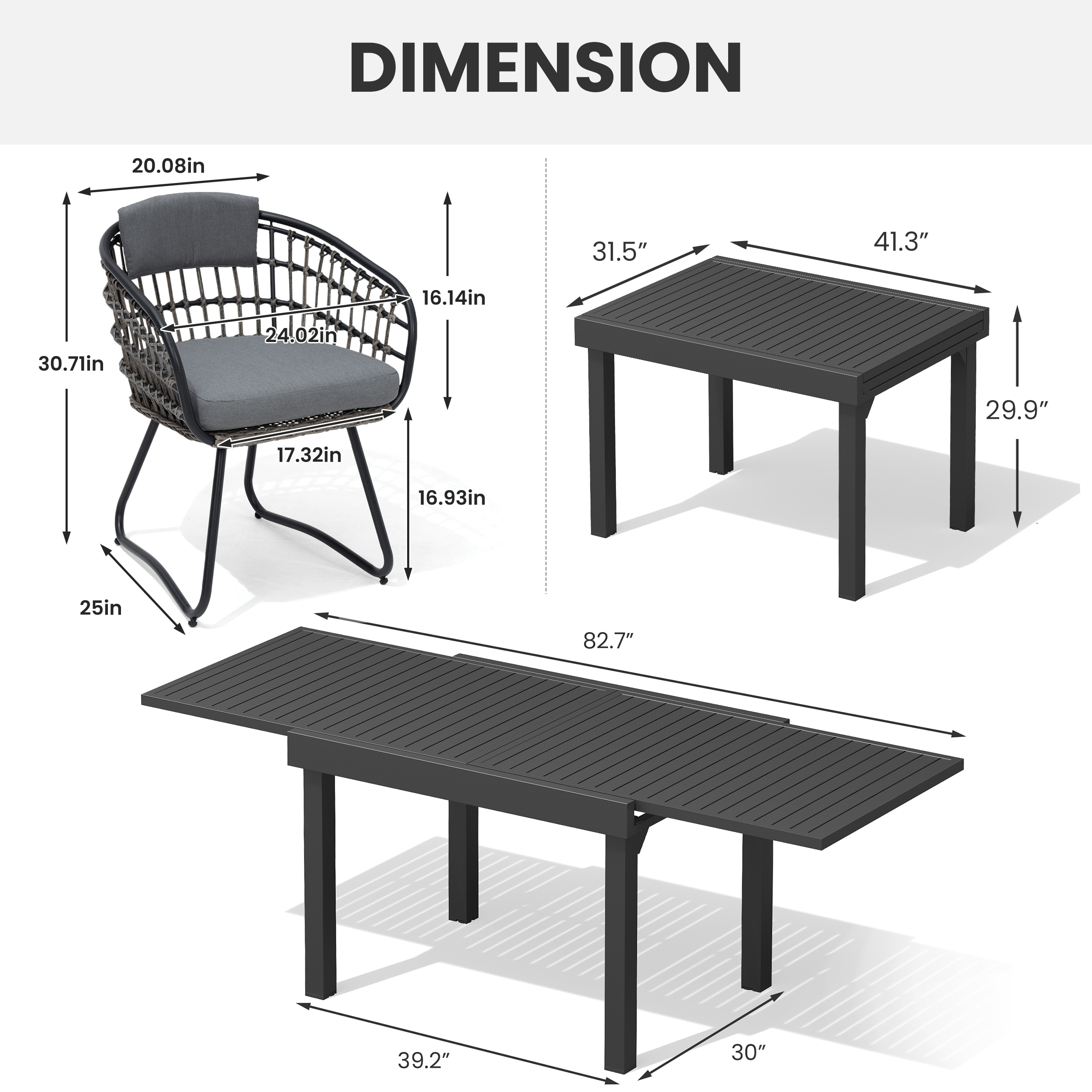 Crestlive Products CL-TD5808GRY210-9 Patio-Dining-Sets - View #3