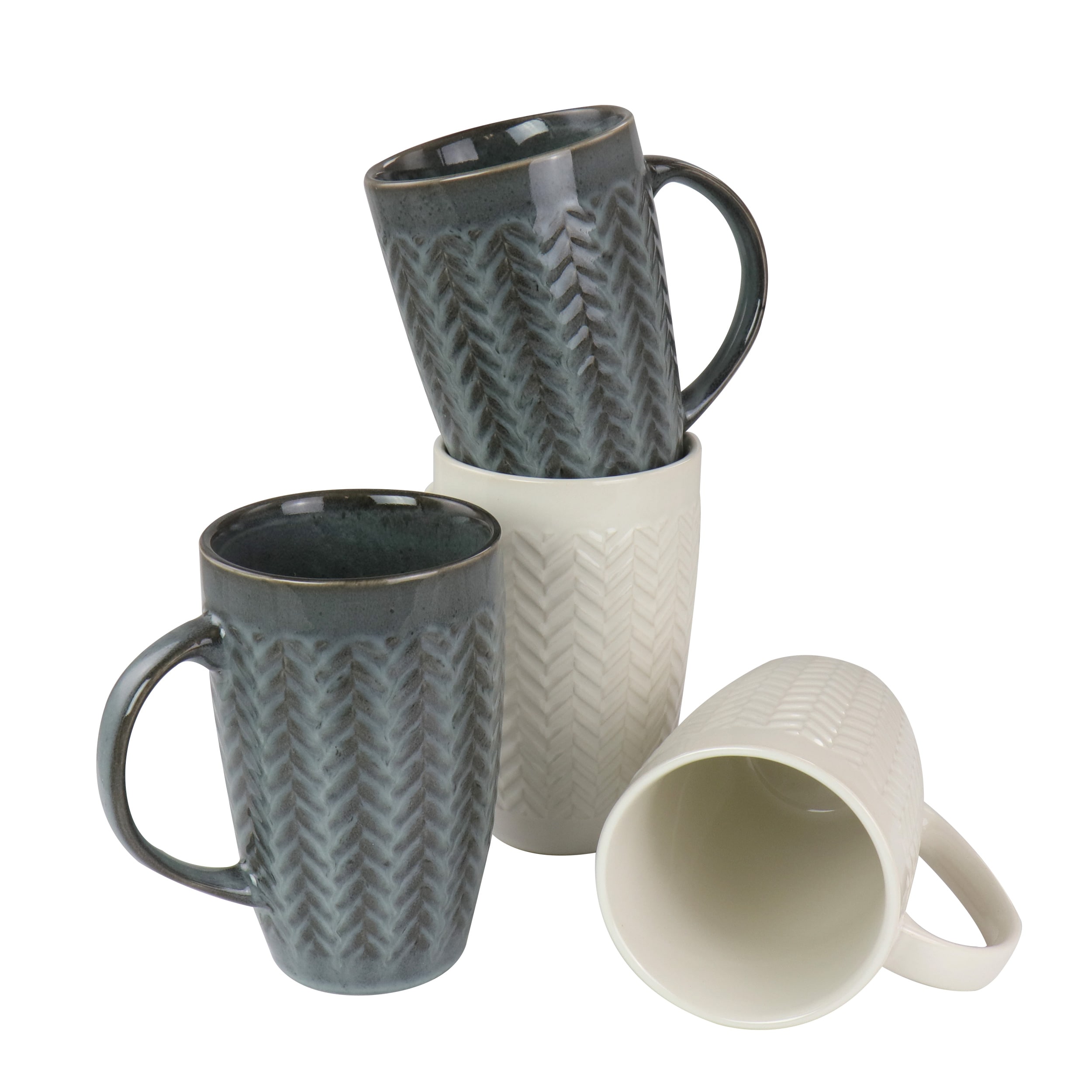 Gibson Home 849115554M 22-fl oz Stoneware Assorted Mugs Set of: 4