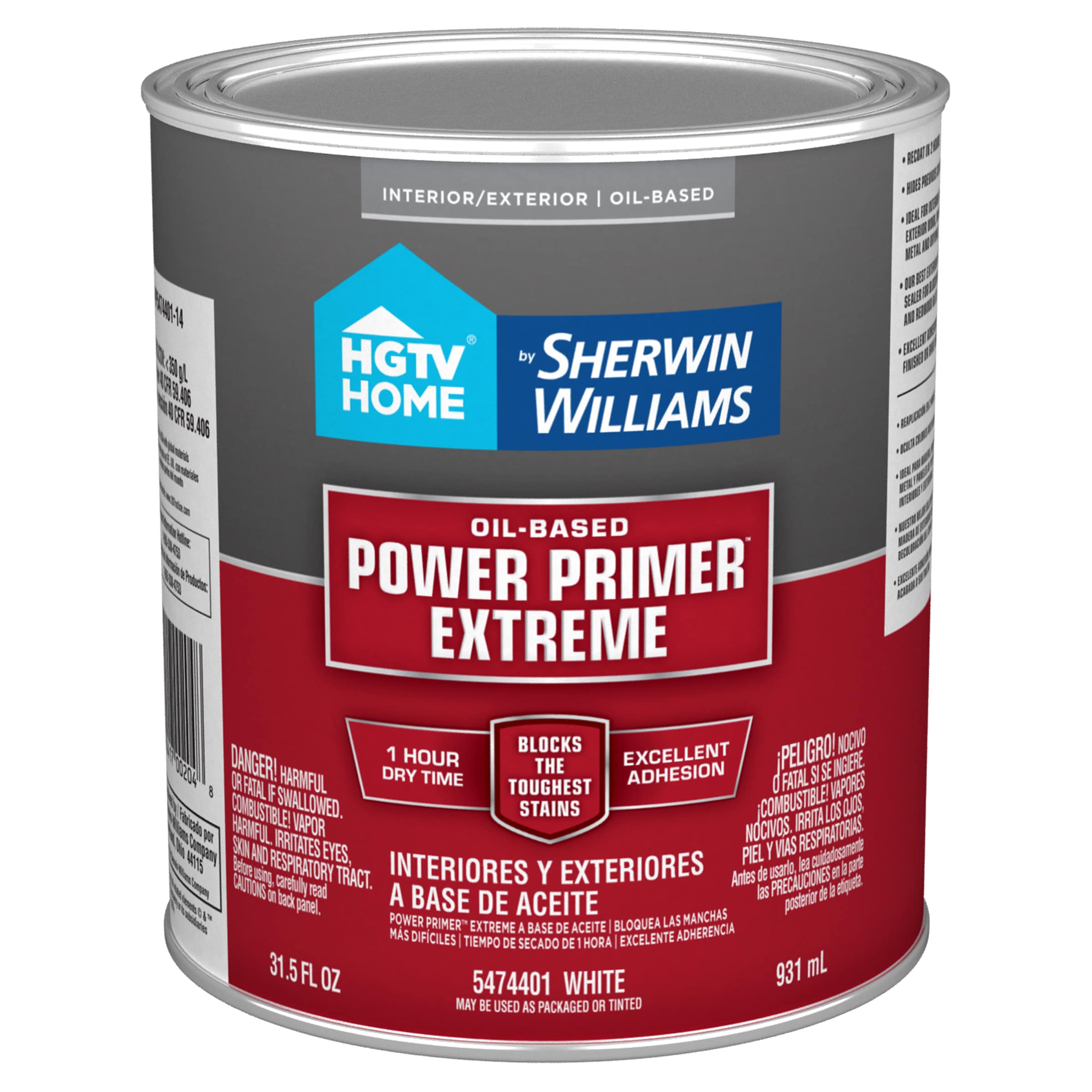 HGTV HOME by Sherwin-Williams HP5474401-14 Power Interior/Exterior Multi-purpose Oil-based Primer ( 1-quart )
