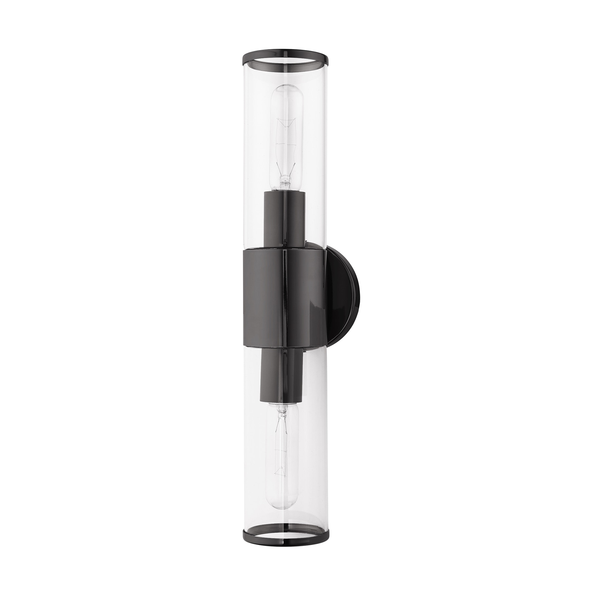 Bancroft Black Chrome 2-Light ADA Vanity with Clear Glass