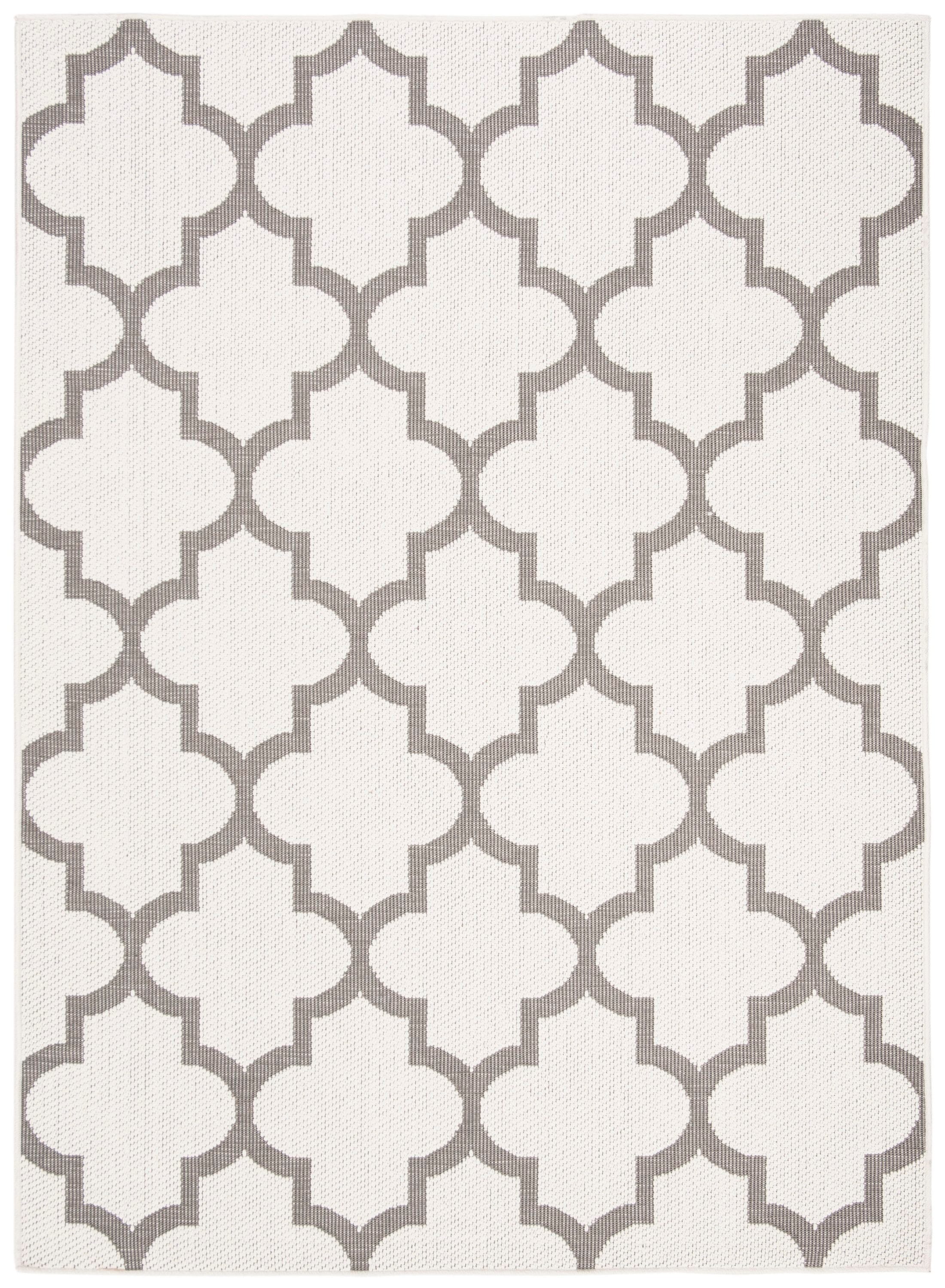 Safavieh BMU804B-4 Bermuda Madeira 4 x 6 (ft) Loomed Polypropylene Ivory/Gray Rectangular Indoor/Outdoor Trellis Coastal Area rug
