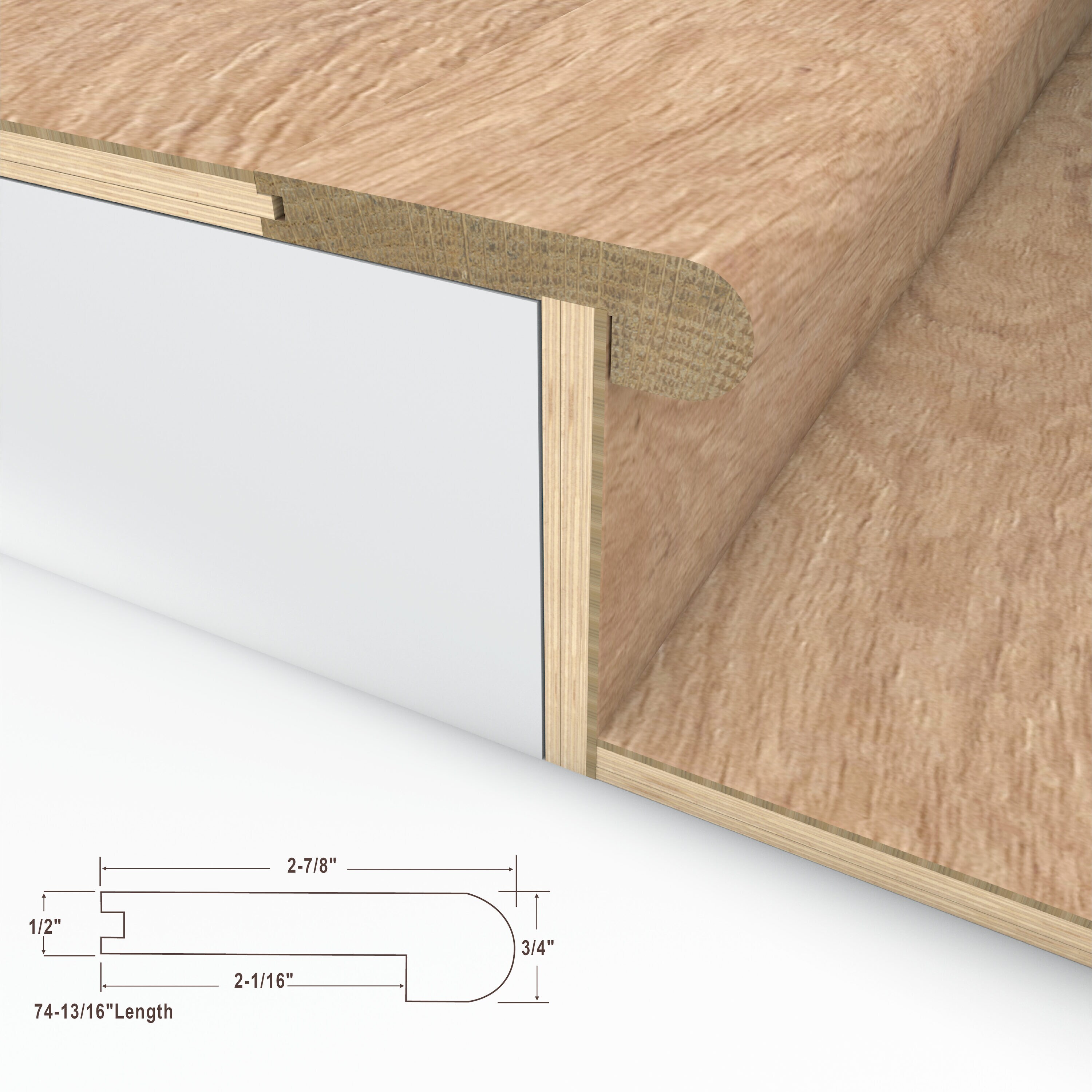 CALI Barrel Sonoma Salt 2.87-in T x 2.87-in W x 74.8-in L Wood Bullnose ...