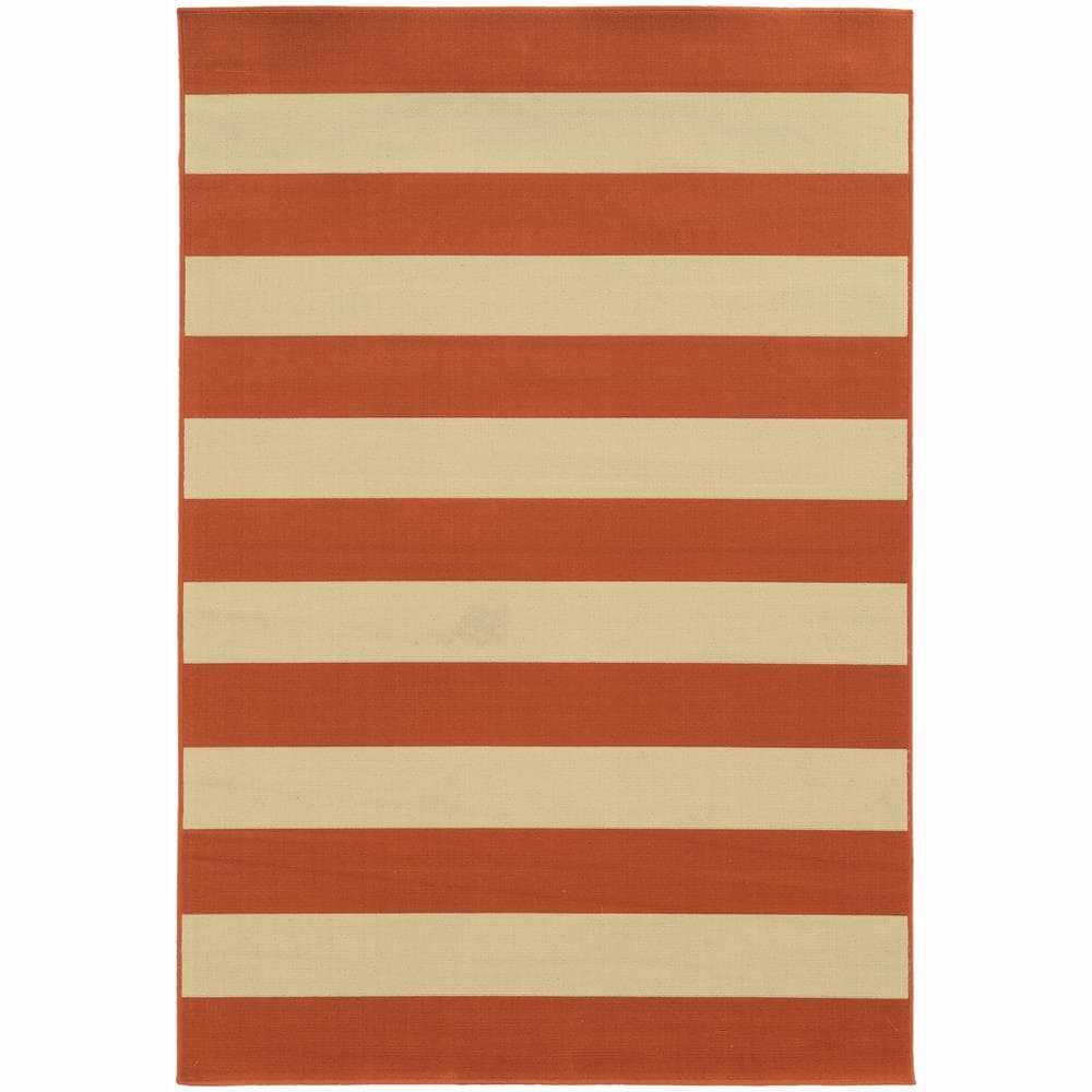 Murat Modern Orange Indoor/Outdoor Patio Rug - Lush Ambience