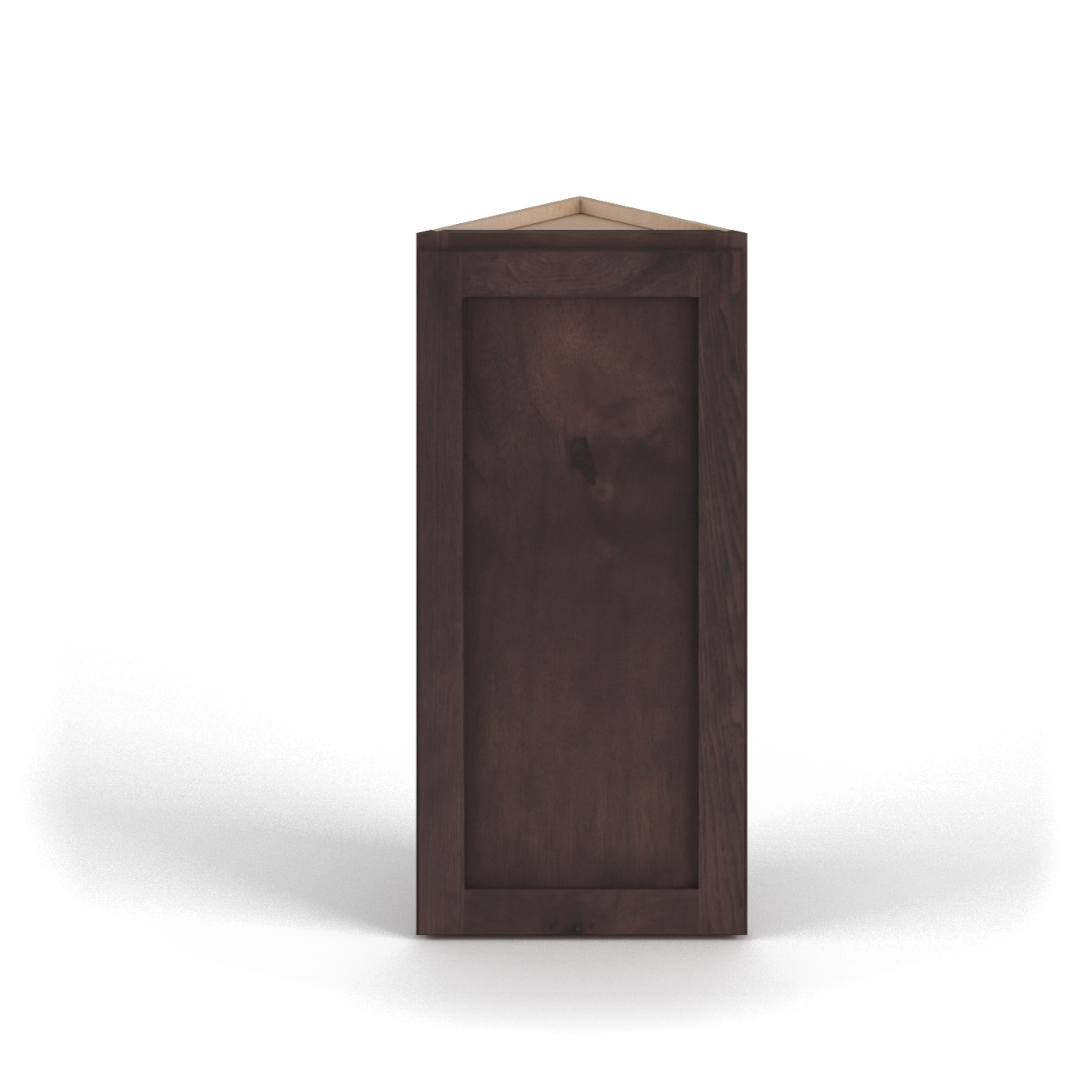 Valleywood Cabinetry 12-in W x 42-in H x 12-in D Rustic Hickory Diagonal Corner Wall Ready To Assemble Plywood Cabinet (Flat Panel Shaker Style)