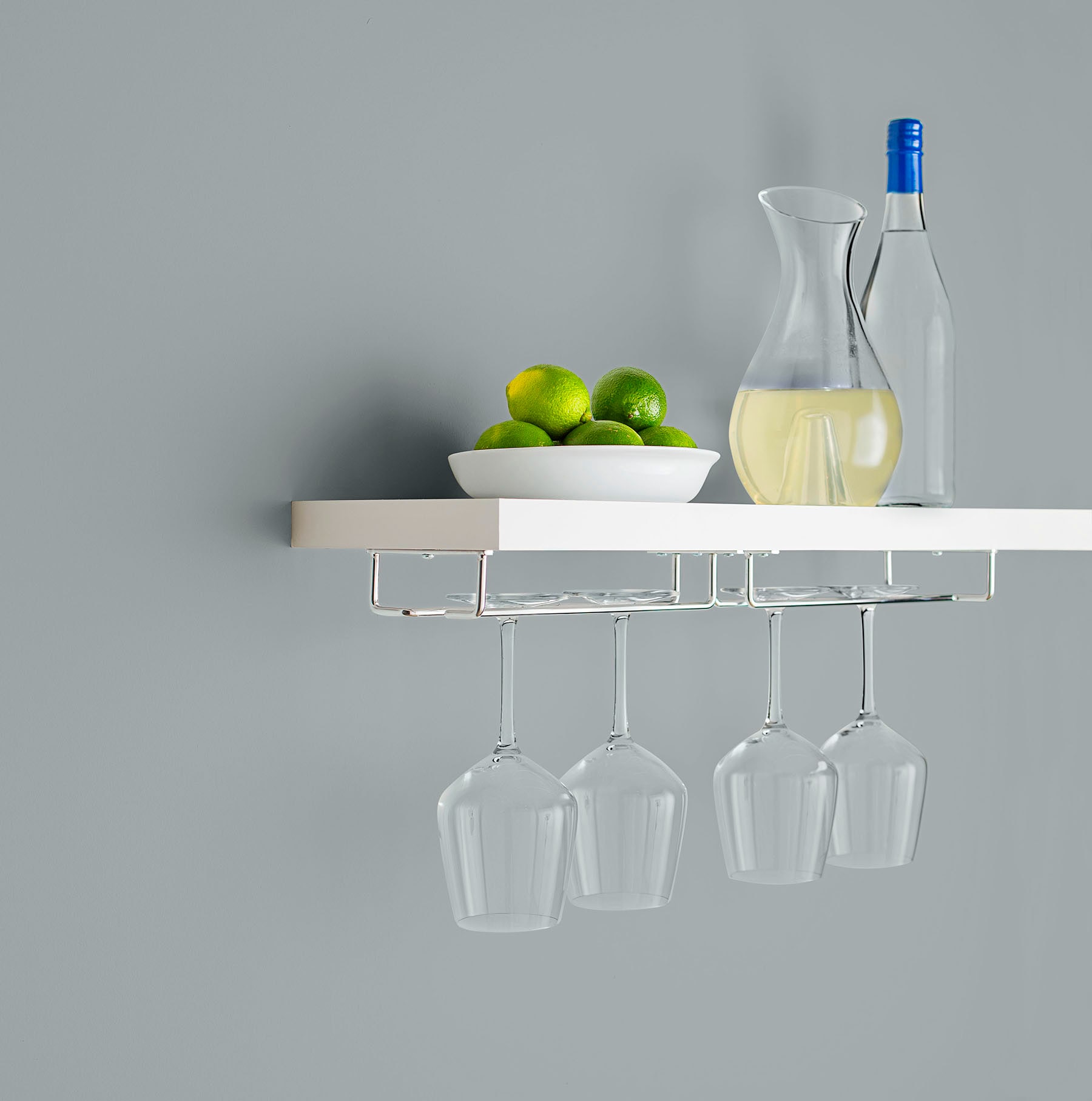 Style Selections 9481104 23.6-in L x 8-in D x 1.25-in H White Wood Rectangular Floating shelf