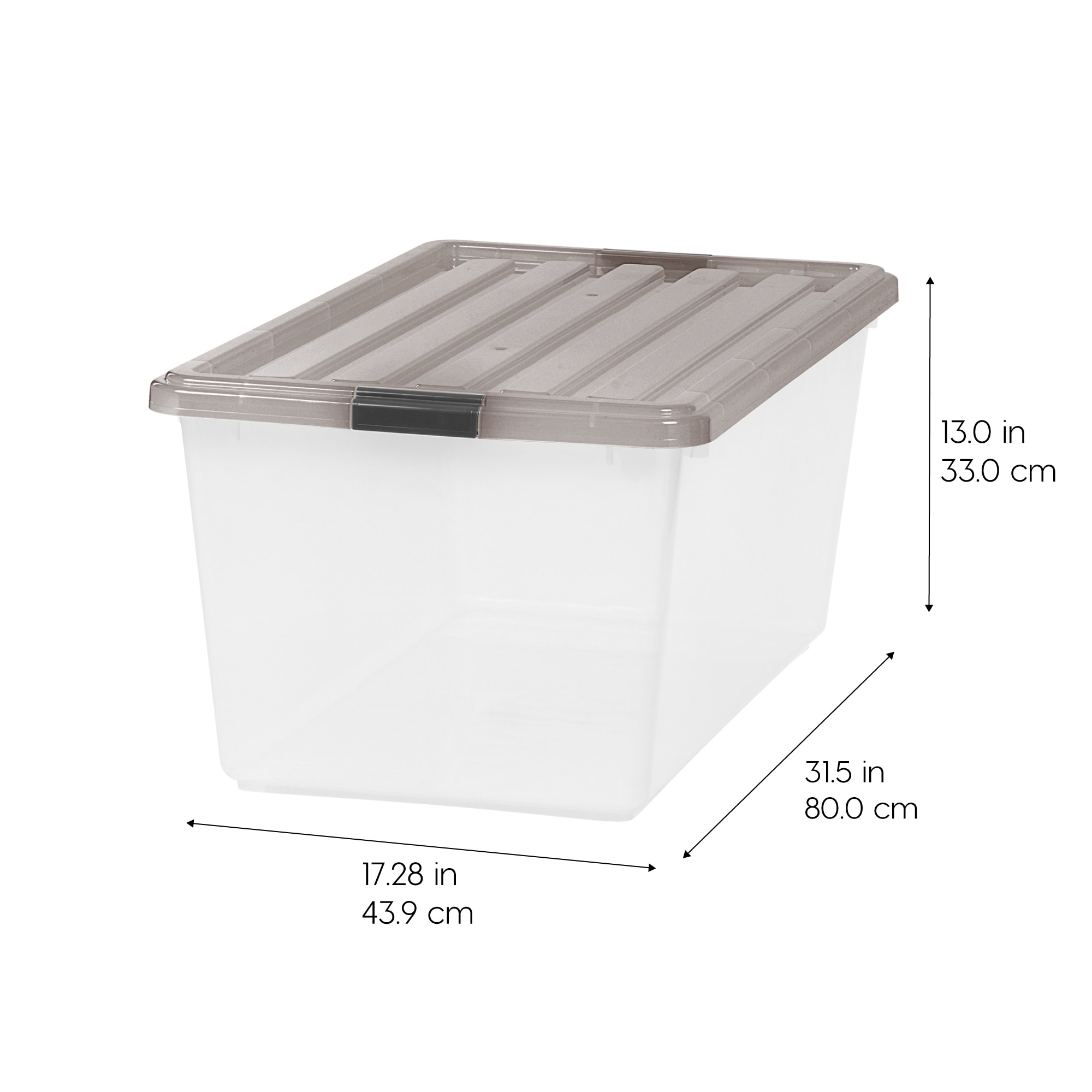 IRIS Large 14.5-Gallons (58-Quart) Clear Tote with Standard Snap Lid in the  Plastic Storage Containers department at