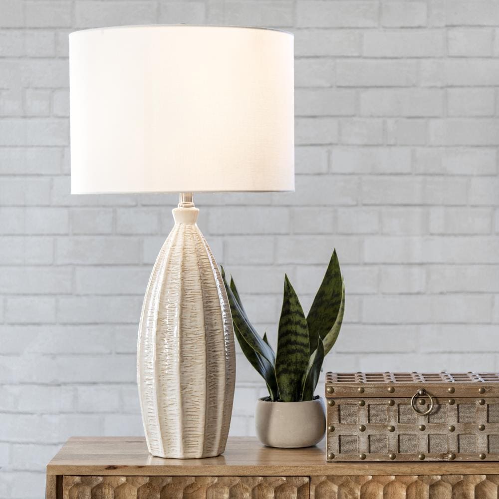 nuLOOM Beige Table Lamp with Linen Shade