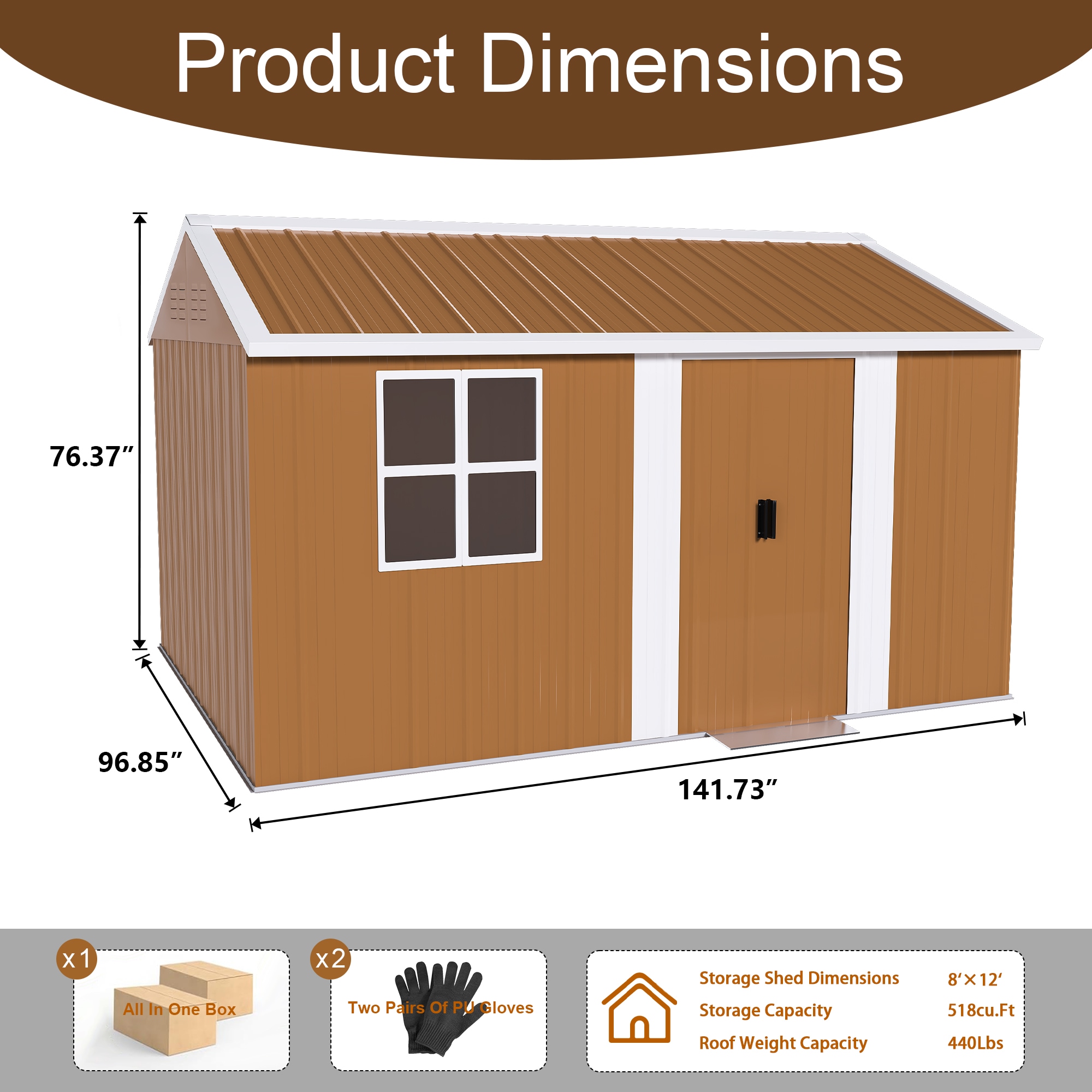 Wooakway FXLS0604-512Z259 Metal-Storage-Buildings-Sheds - View #4