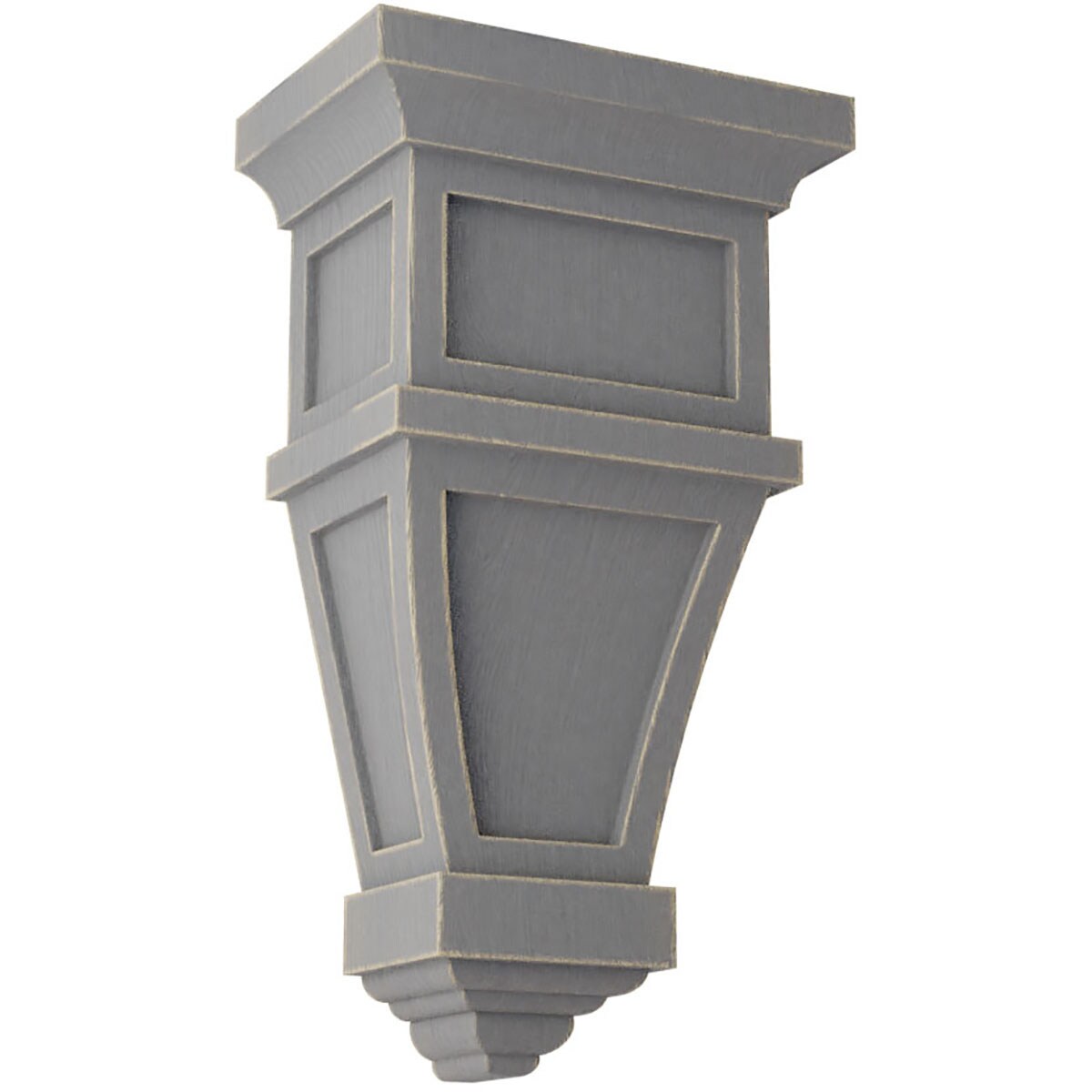 Ekena Millwork CORWD06X04X11APPG 6-in x 4-in x 11-in Vintage Decor Finished Rubberwood Gray Wood Paintable/Stainable Corbel