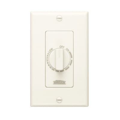 Decorator Fan Control Variable with Interchangeable Faces Preset in Light Almond Ivory and White 