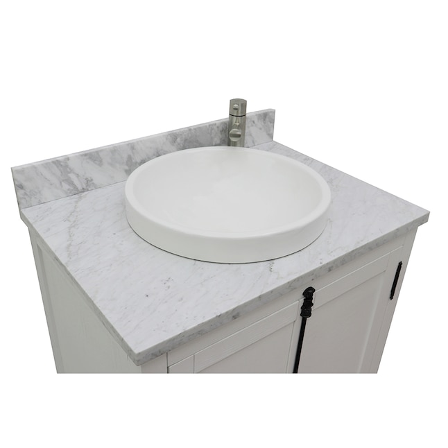 Bellaterra Home LV0100-GA Single Vanity- Cab only 30-in Glacier As Bellaterra Home LV0100-GA Single Vanity- Cab only 30-in Glacier As