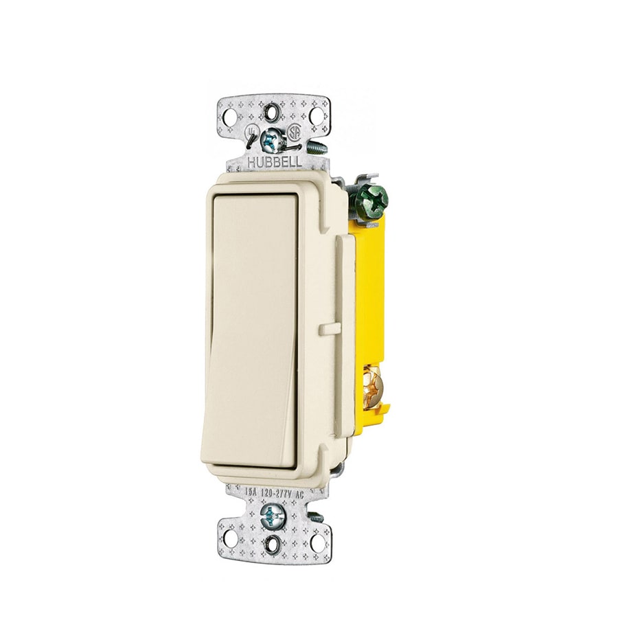 Hubbell RSD315LA5Z X-Clamp 15-Amp 3-Way Rocker Light Switch, Light Almond (5-Pack)
