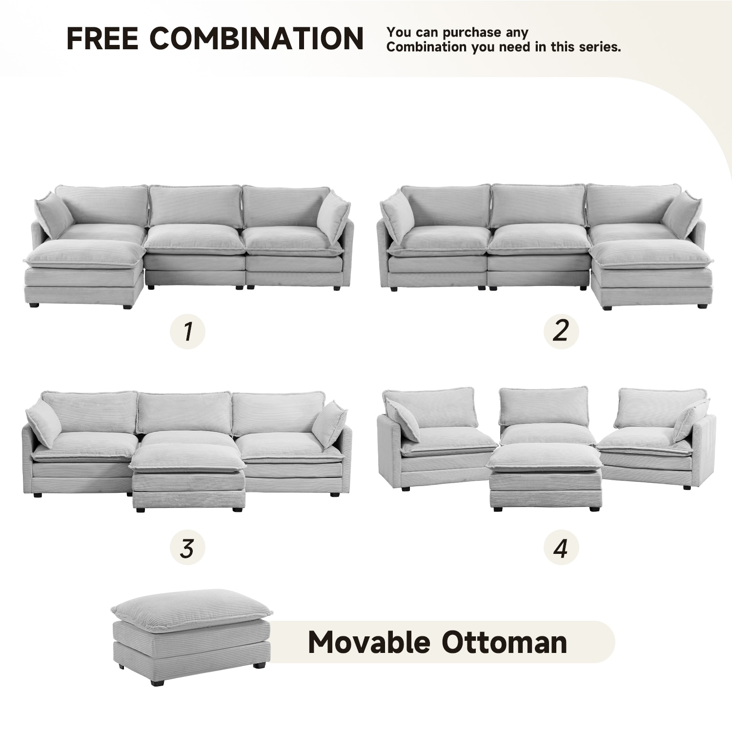 JEAREY JE-XNELD-3-LG Sofas-Loveseats - View #4