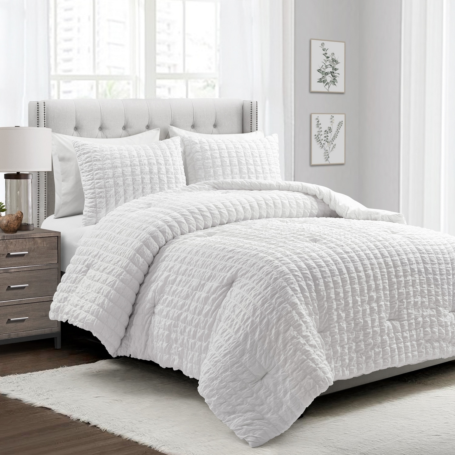 Lush Decor 16T008168 White Solid Full/Queen Comforter